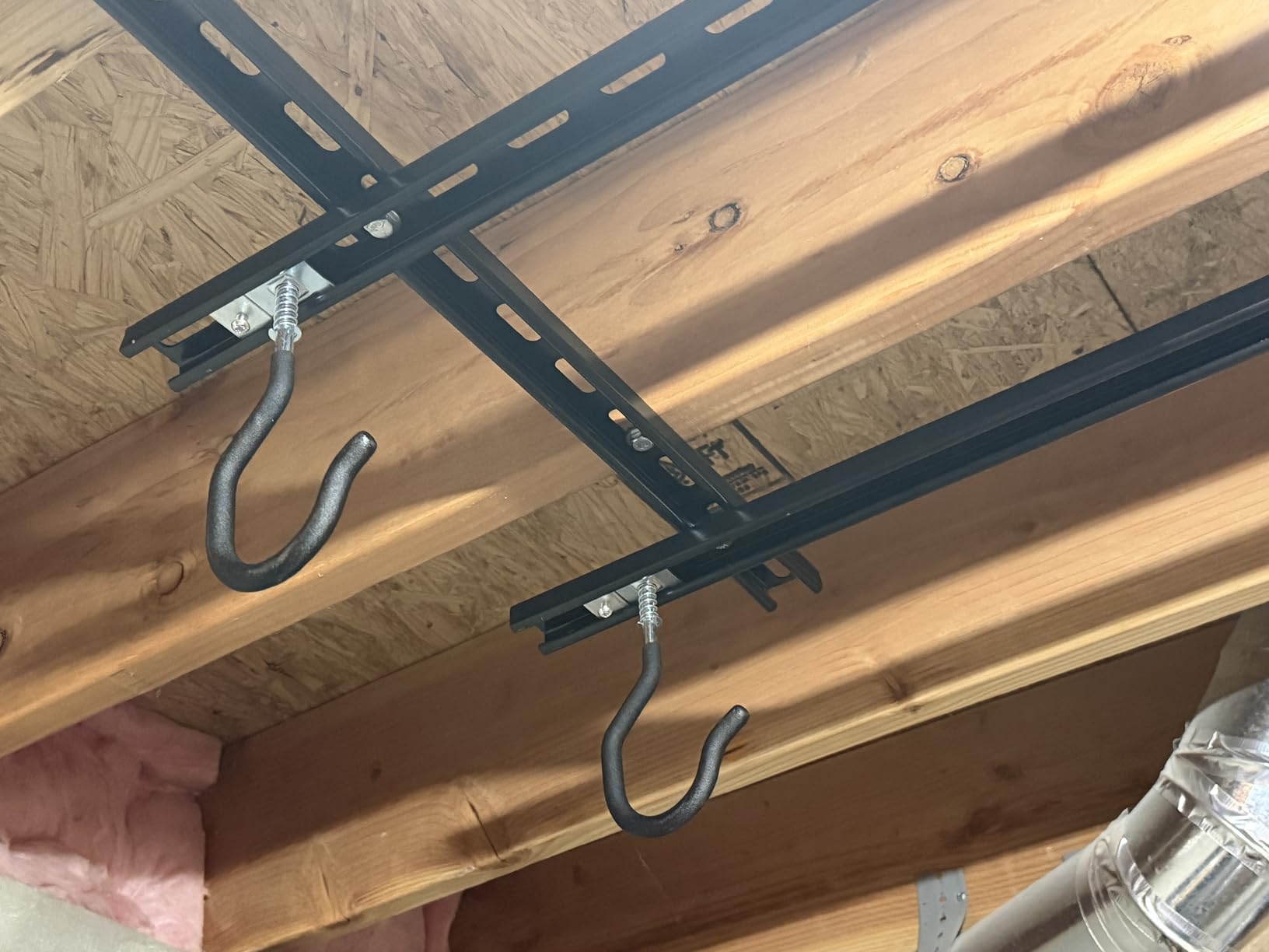 TORACK Ceiling Bike Rack for Garage, Ceiling-Mounted Bicycle Storage Hooks for 4 Bikes (Horizontal) or 8 Bikes (Vertical), Adjustable Overhead Bicycle Hooks for Mountain, Road, and Kids' Bike customer photo 2