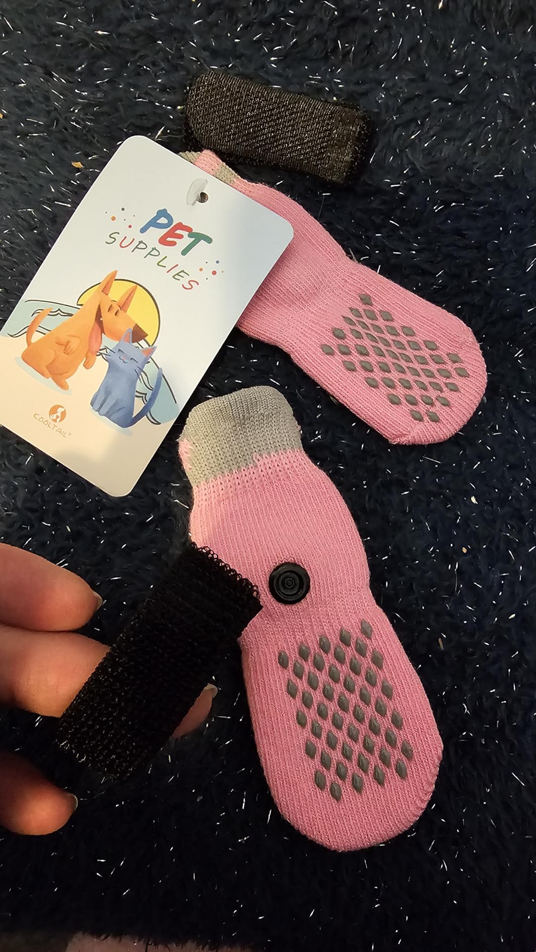 KOOLTAIL Dog Socks for Hot/Cold Pavement to Prevent Licking Paws,Dog Boots&Paw Protector for Hardwood Floors Anti Slip,Traction Control Booties for Small Medium Large Senior Dogs customer photo 1
