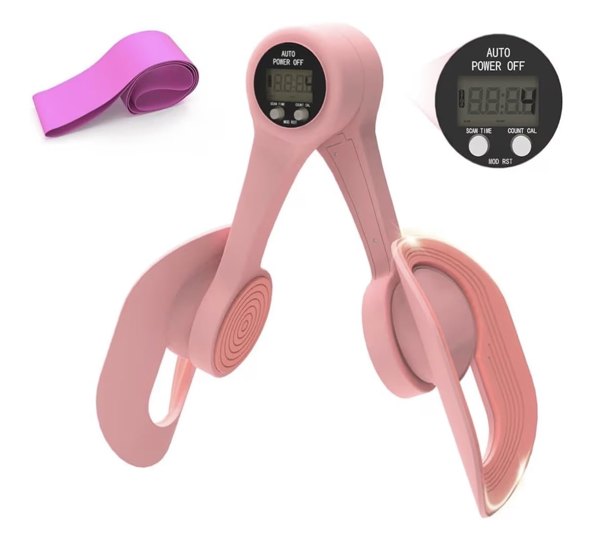 Thigh Trainer, 360°Adjustable Pelvic Floor Muscle Trainer with LED Display, Inner Thigh Exerciser with 20LB Resistance Band for Women, Home Fitness Equipment for Hip, Leg, Arm customer photo 1