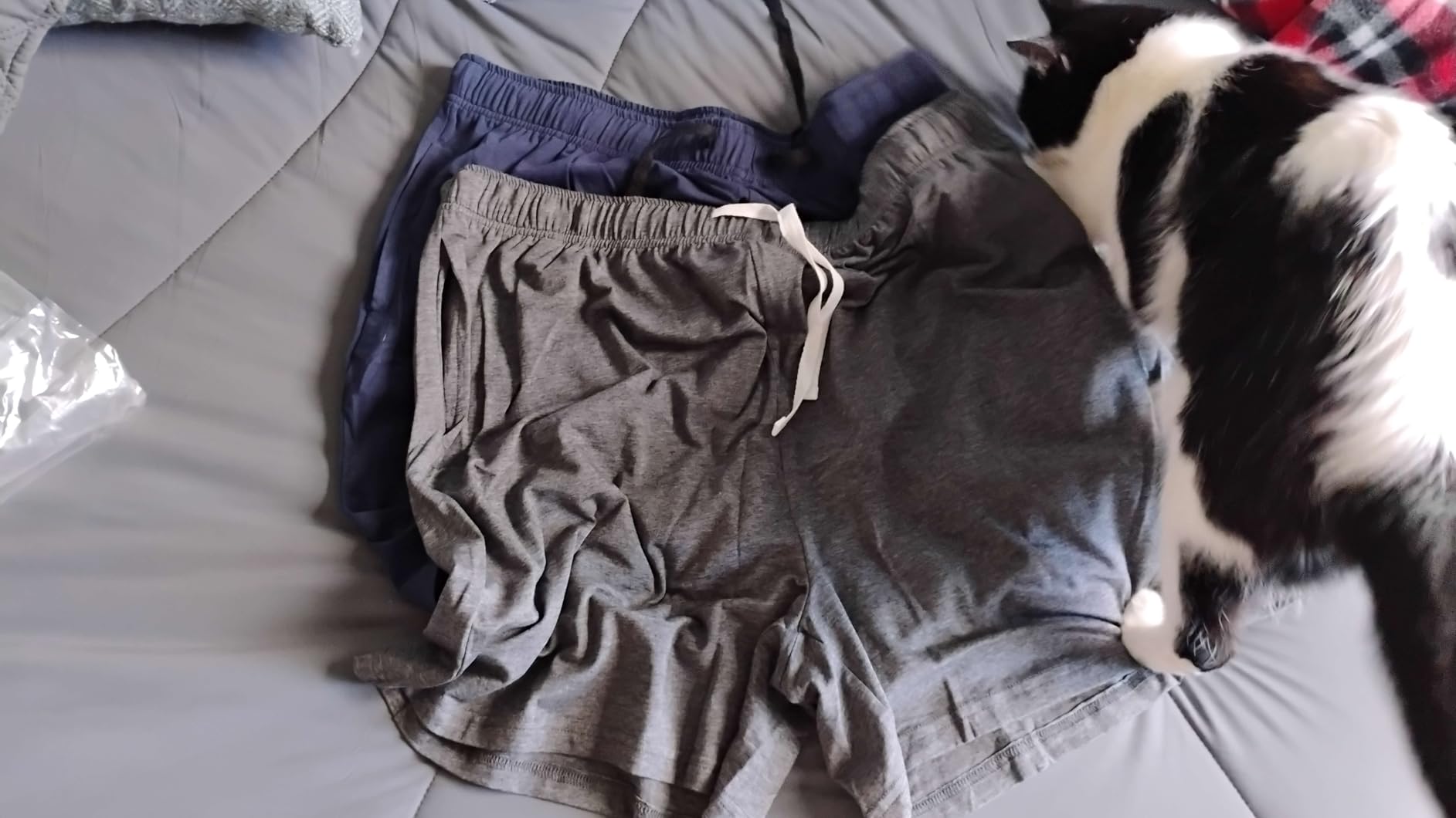 Mens 2 Pack Pajama Shorts, Soft Cool Breathable Sleep Bottoms, Comfy Lounge Pj Pants with Pocket customer photo 2