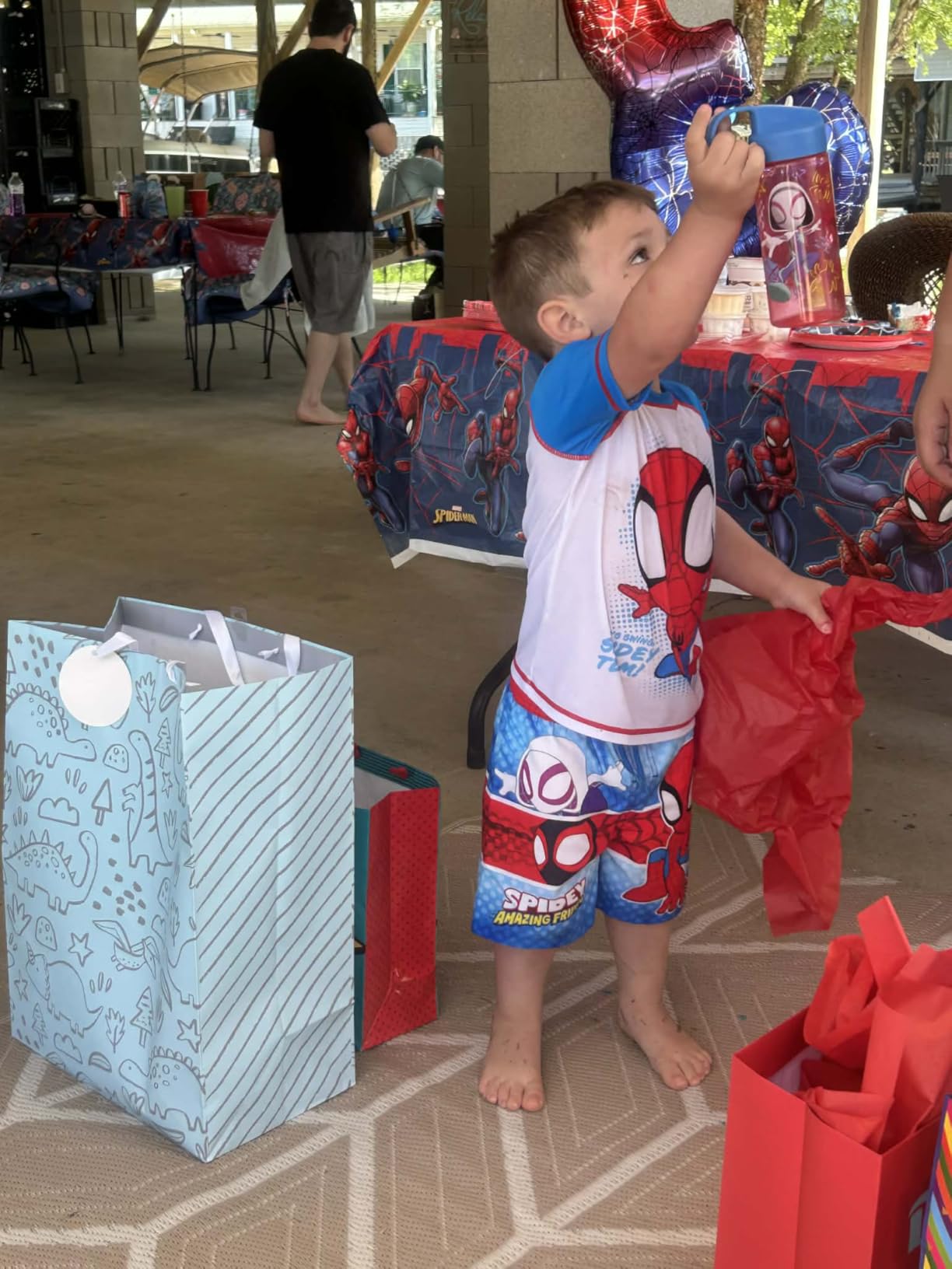 Marvel Boys' Swimwear 2-Piece Rashguard and Swim Trunks Set Toddler to Big Kid customer photo 1