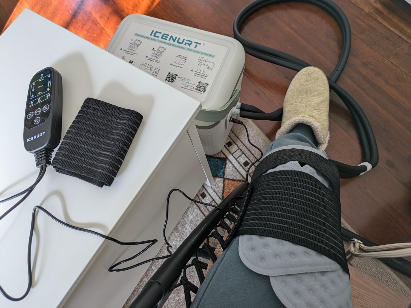 Cold Therapy Machine w/Programmable Timer, Ice Machine for Knee After Surgery, Knee Replacement Recovery, Cryotherapy System Pain Relief, Universal Pad for Shoulder, Hip and Ankle customer photo 2