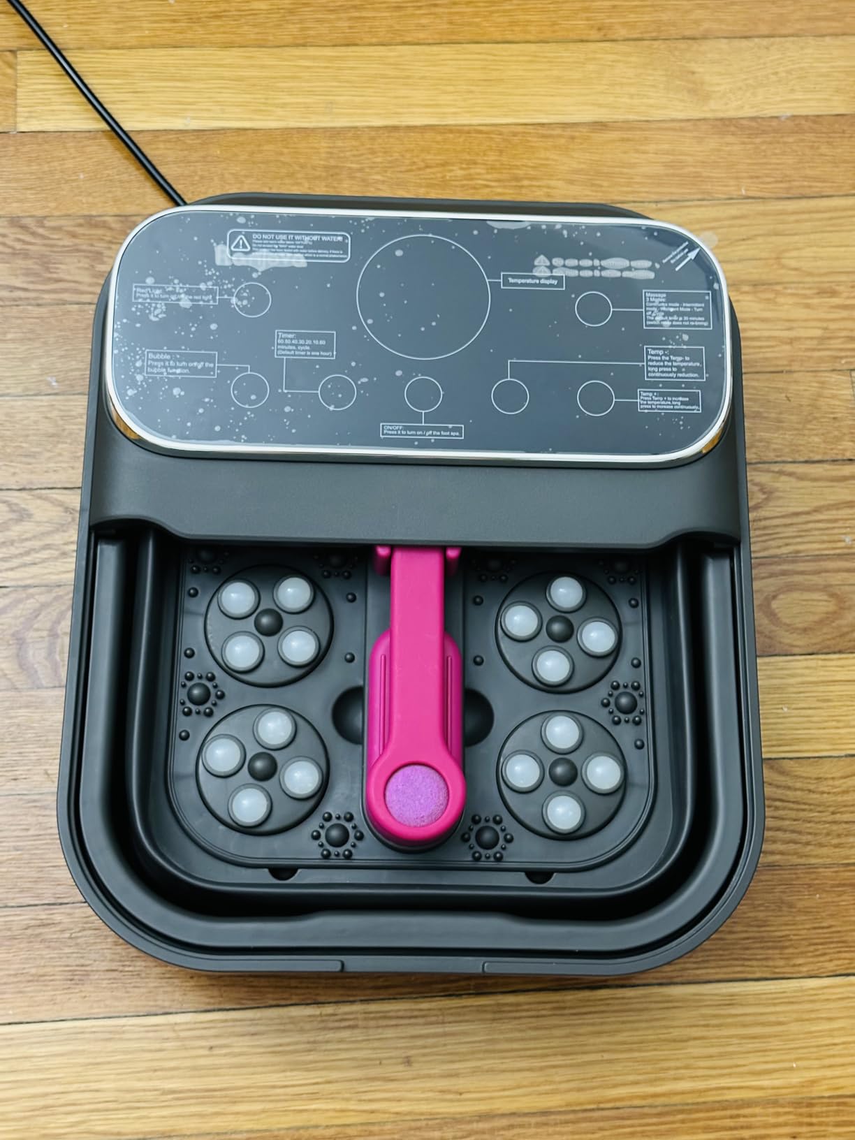 Ranjova Foot Spa Electric Rotary Massage, with Touchscreen Pro Color Display, Collapsible Foot Bath with Heat, Bubble, Remote Control, Temp Control, and 24 Motorized Shiatsu Massage Balls (Dark Grey) customer photo 2