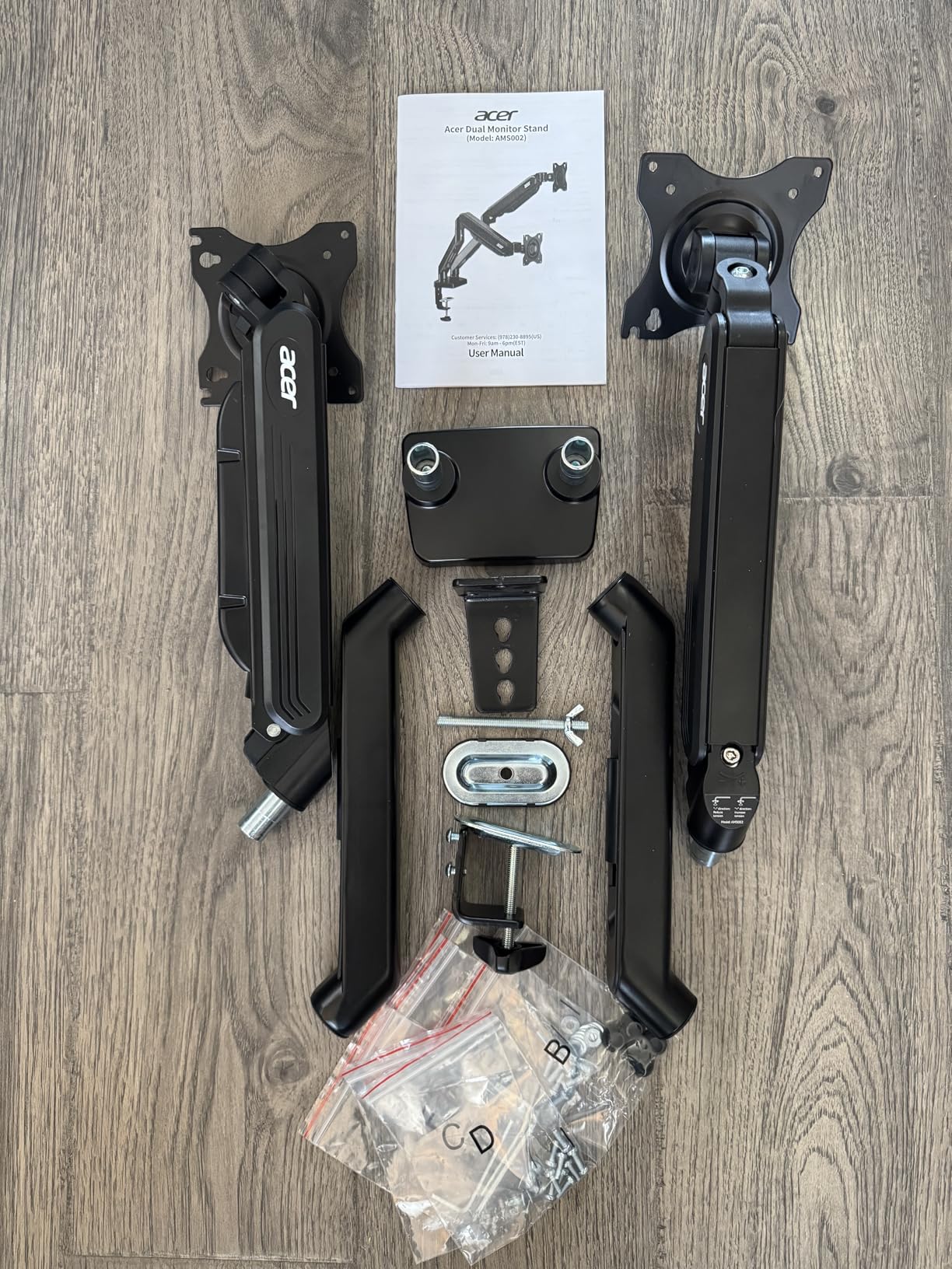 Acer Dual Monitor Arm, Computer Desk Arm with VESA Mounts for 17-32