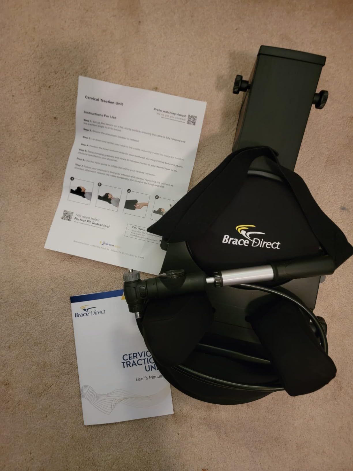 Brace Direct Therahab Professional Cervical Traction Device & Neck Stretcher E0849 with Gel Pack - Home Hot Cold Therapy Cervical Decompression System with Accessory Bag customer photo 2