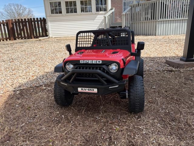 12V 7AH 4WD Kids Ride-On Truck, Electric Off-Road Car with Remote & Pedal Control, LED Lights, Music, USB, Safety Belt, 4-Wheel Suspension, Adjustable Speeds, Outdoor Gift for Boys Girls, Magenta customer photo 2