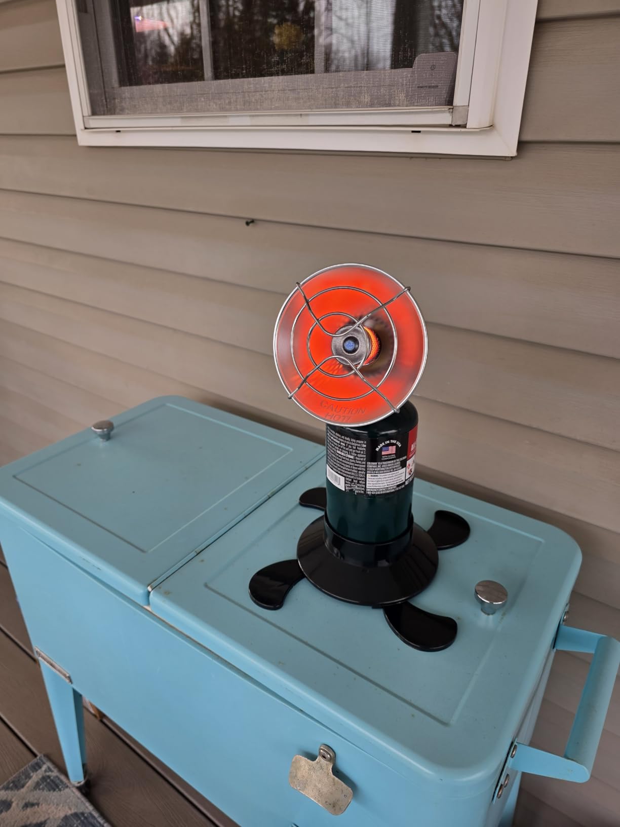 Portable Propane Heater Outdoor Camping Heater, 8500 BTU, Piezo Ignition, for Patio Tent Picnic Ice Fishing, With Cylinder Base Holder & Storage Case (Without Tank) customer photo 1