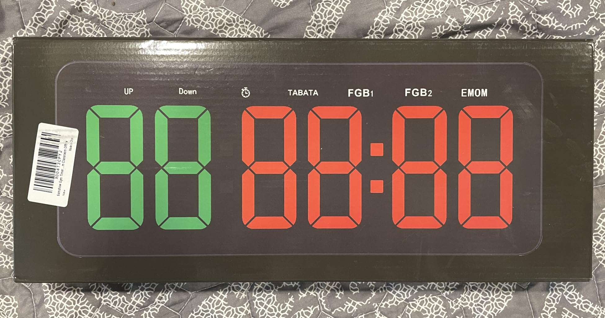 Gym Clock Timer for Tabata, FGB & EMOM, Large LED Workout Clock with Remote Control, 10 Custom Interval Modes, 120dB Buzzer, Fitness Digital Timer for Home Gym, HIIT, CrossFit, Boxing, Yoga, Garage customer photo 1