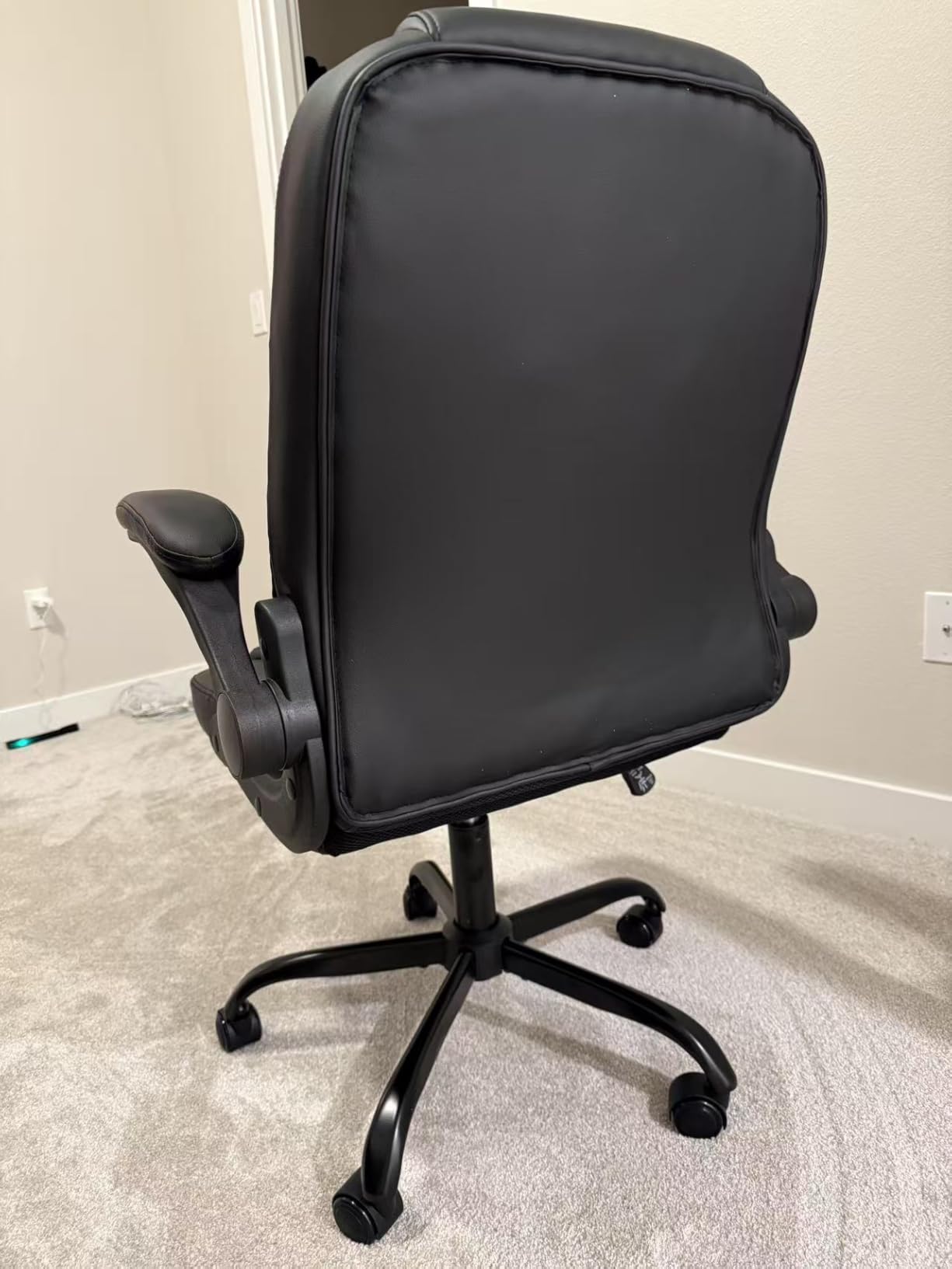 Executive Office Chair PU, Leather Office Chair with Wheels, 360 Degree Swivel Rolling Chair with Padded Arms, Ergonomic Computer Chair with Lumbar Support for Short People Use (Brown) customer photo 2