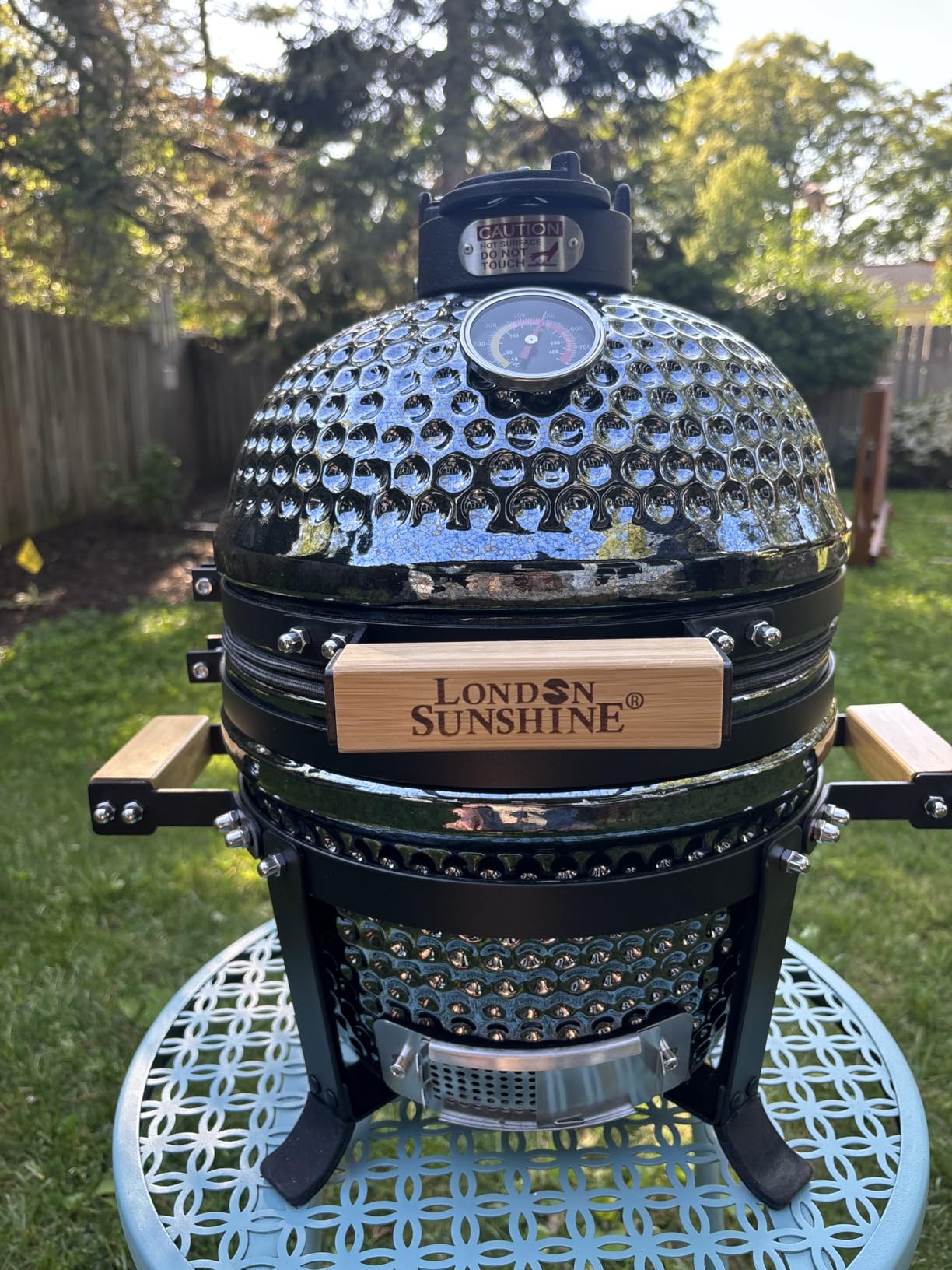 Upgraded 13 inch Ceramic Kamado Grill with Waterproof Air Vent Cap, Portable Tabletop Charcoal BBQ Grill Smoker for Outdoor Cooking, Patio, Camping customer photo 1