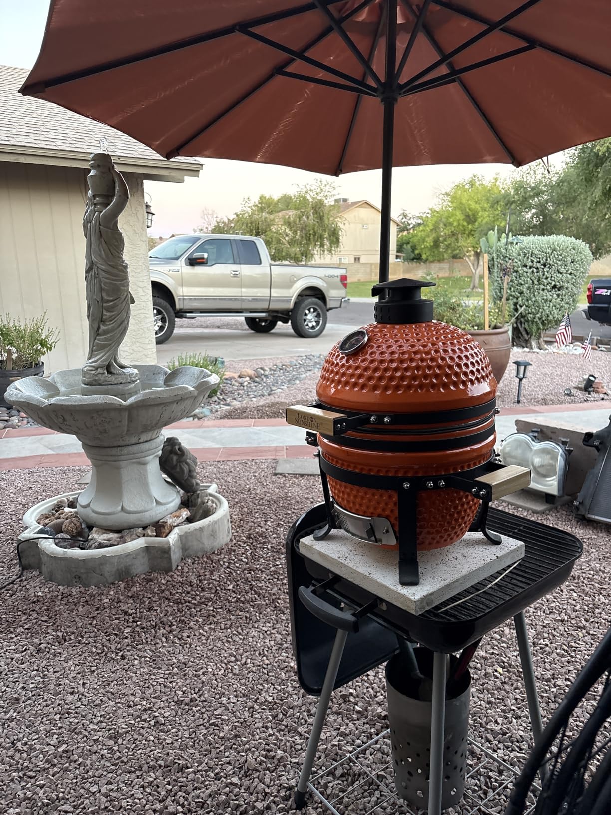 Upgraded 13 inch Ceramic Kamado Grill with Waterproof Air Vent Cap, Portable Tabletop Charcoal BBQ Grill Smoker for Outdoor Cooking, Patio, Camping customer photo 2