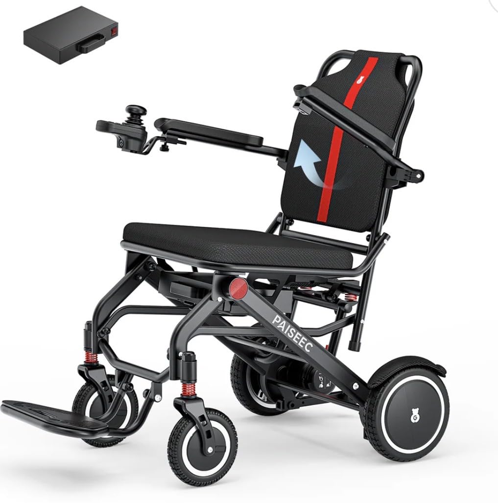 Paiseec Lightweight Electric Wheelchair Foldable, Only 32 lbs, Power Wheelchair for Adults/Seniors, Compact Electric Wheelchair for Travel, Airline Approved, Up to 11 Miles, Outdoor & Indoor customer photo 2
