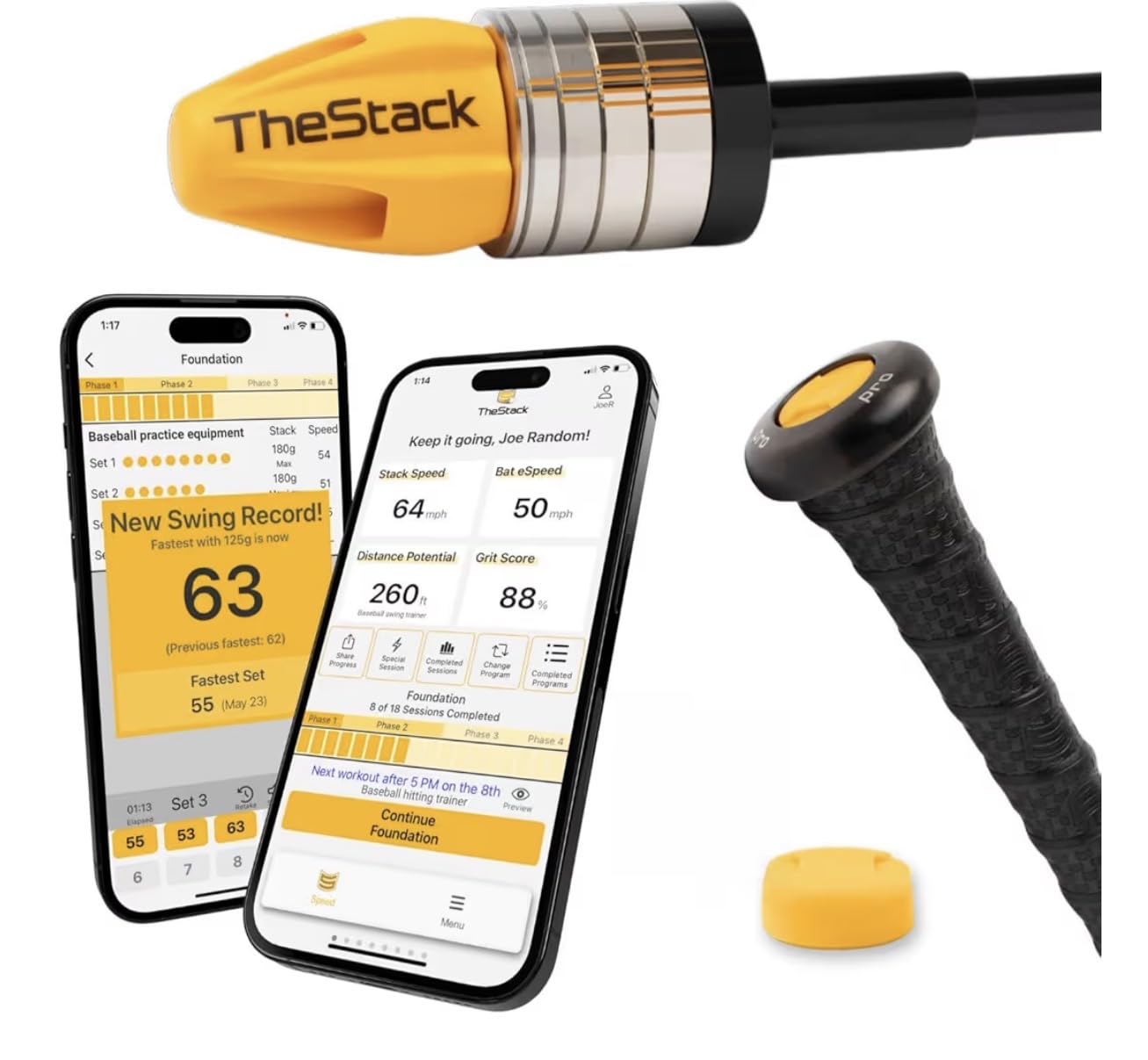 TheStack Baseball Swing Speed Training - Smart App System to Increase Bat Speed, Power, and Exit Velocity - Train Like The Pros - for Baseball and Softball Players customer photo 1