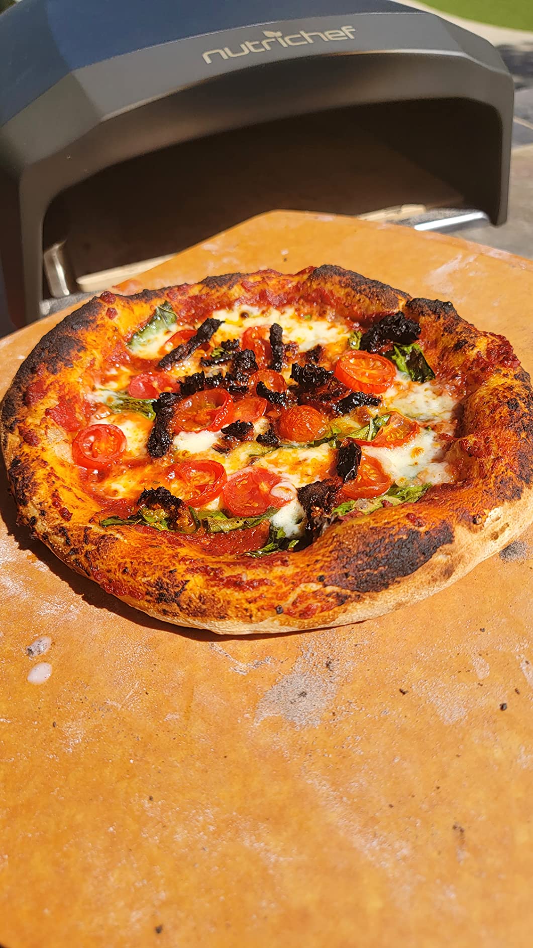NutriChef Portable Outdoor Gas Pizza Oven - Unique Design, Easy Bake Oven with Pizza Stone, Foldable Feet, One-Touch Gas Ignition, Adjustable Heat Control, Stainless Steel, 932F Max customer photo 2