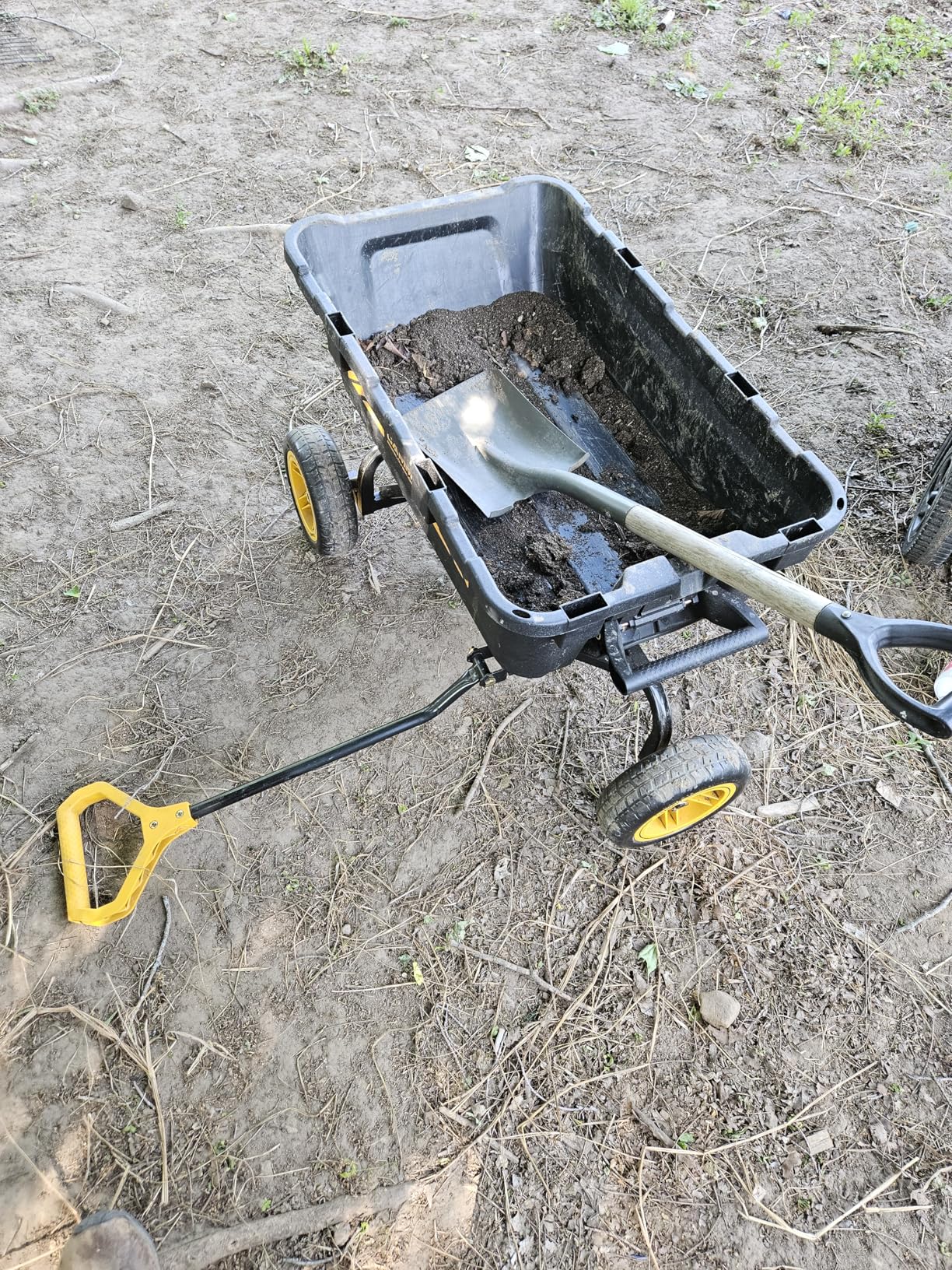 CAMMOO 10in NO-FLAT TIRES 900lb Heavy-Duty Garden Dump Cart DIY Expandable Capacity Over 4 Cu.Ft. Utility Wagon with Quick-Release Dumping & Prime Grade 100% Virgin Polypropylene-Not Recycled Material customer photo 1