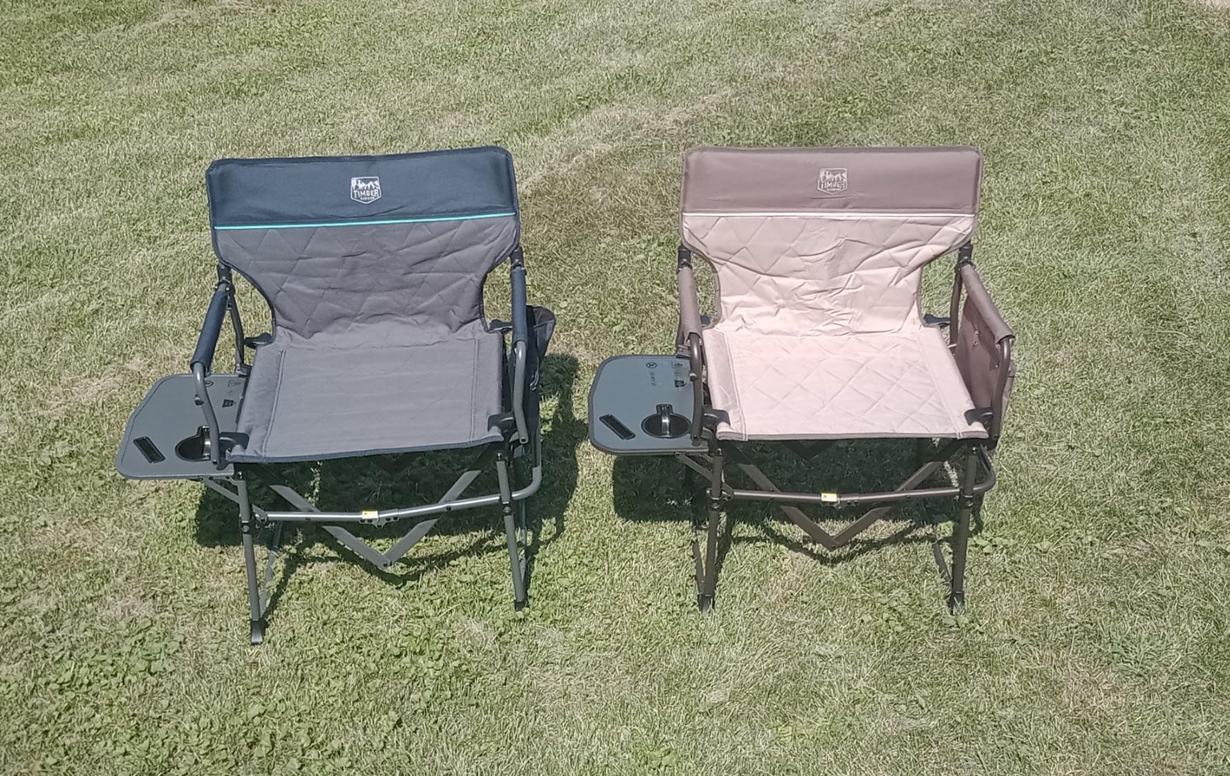 TIMBER RIDGE Heavy Duty Camping Chair with Compact Size, Portable Directors Chair with Side Table and Pocket for Camping, Lawn, Sports and Fishing, Supports Up to 400lbs, Black customer photo 2