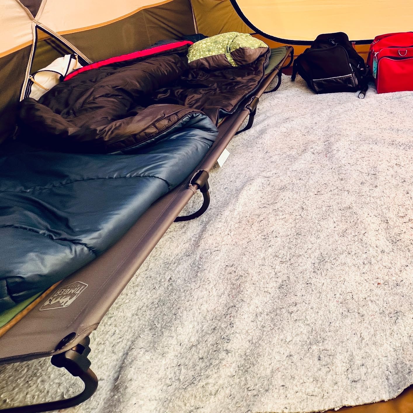 TIMBER RIDGE 20-Second Quick Set-Up Camping Cot, Lightweight Aluminum Folding Cot with Zipper Closure, Portable Carry Bag Included for Camping, Travel and Outdoors, Support up to 225lbs customer photo 1