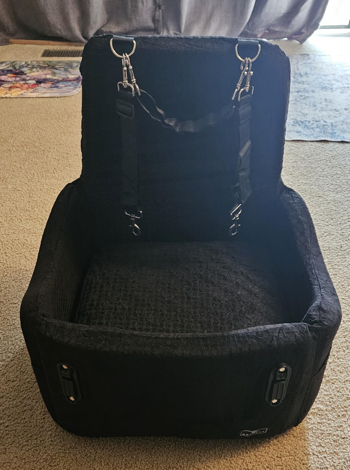 PETSFIT Dog Car Seat for Small/Medium Dogs Up to 35 lbs - Patented Safety System, 5