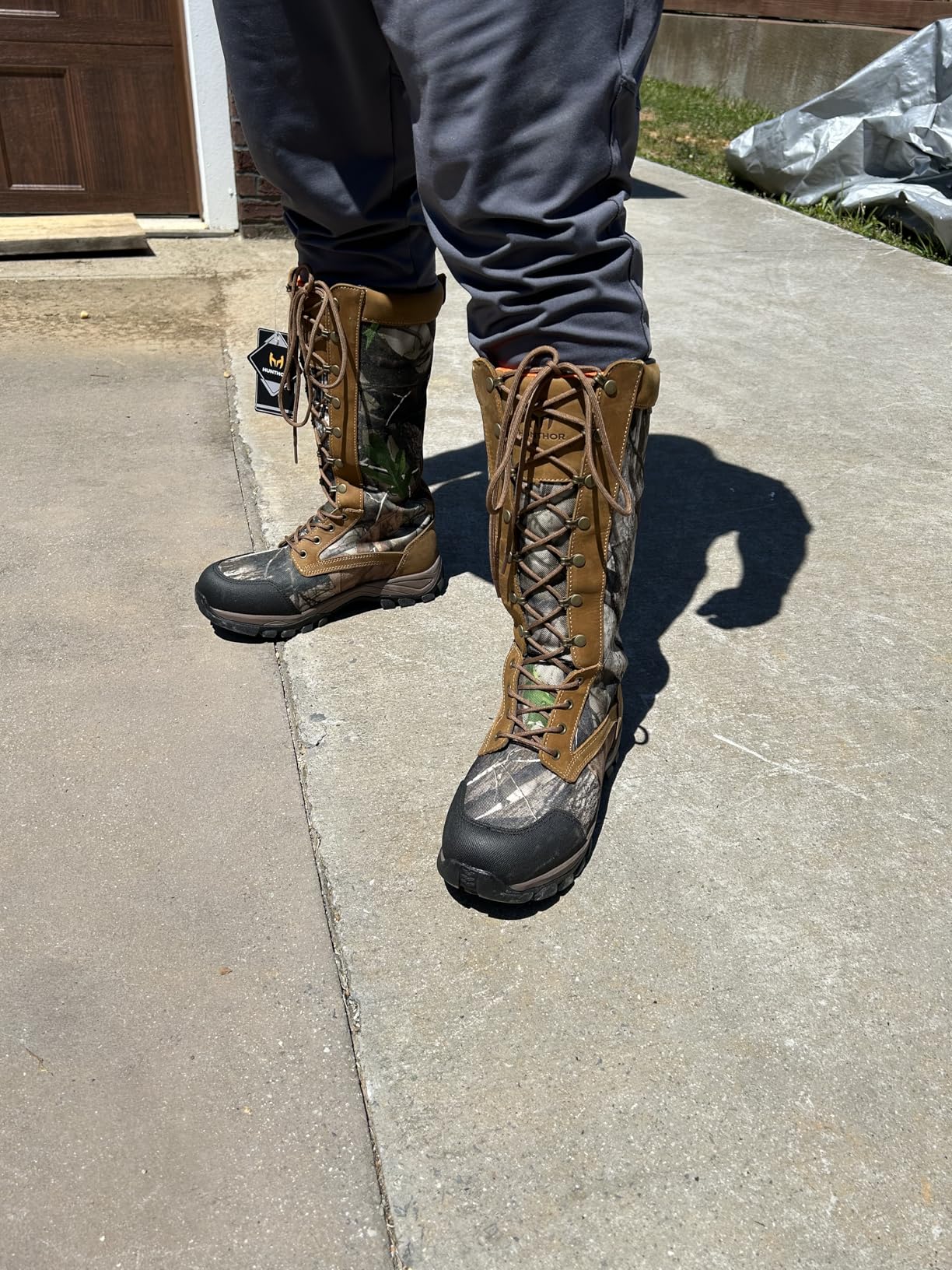 Snake Proof Boots for Men, Waterproof 1000D Oxford Snake Bite Resistant, Tall 16-Inch Knee-High Protection for Hunting, Farm & Field customer photo 2