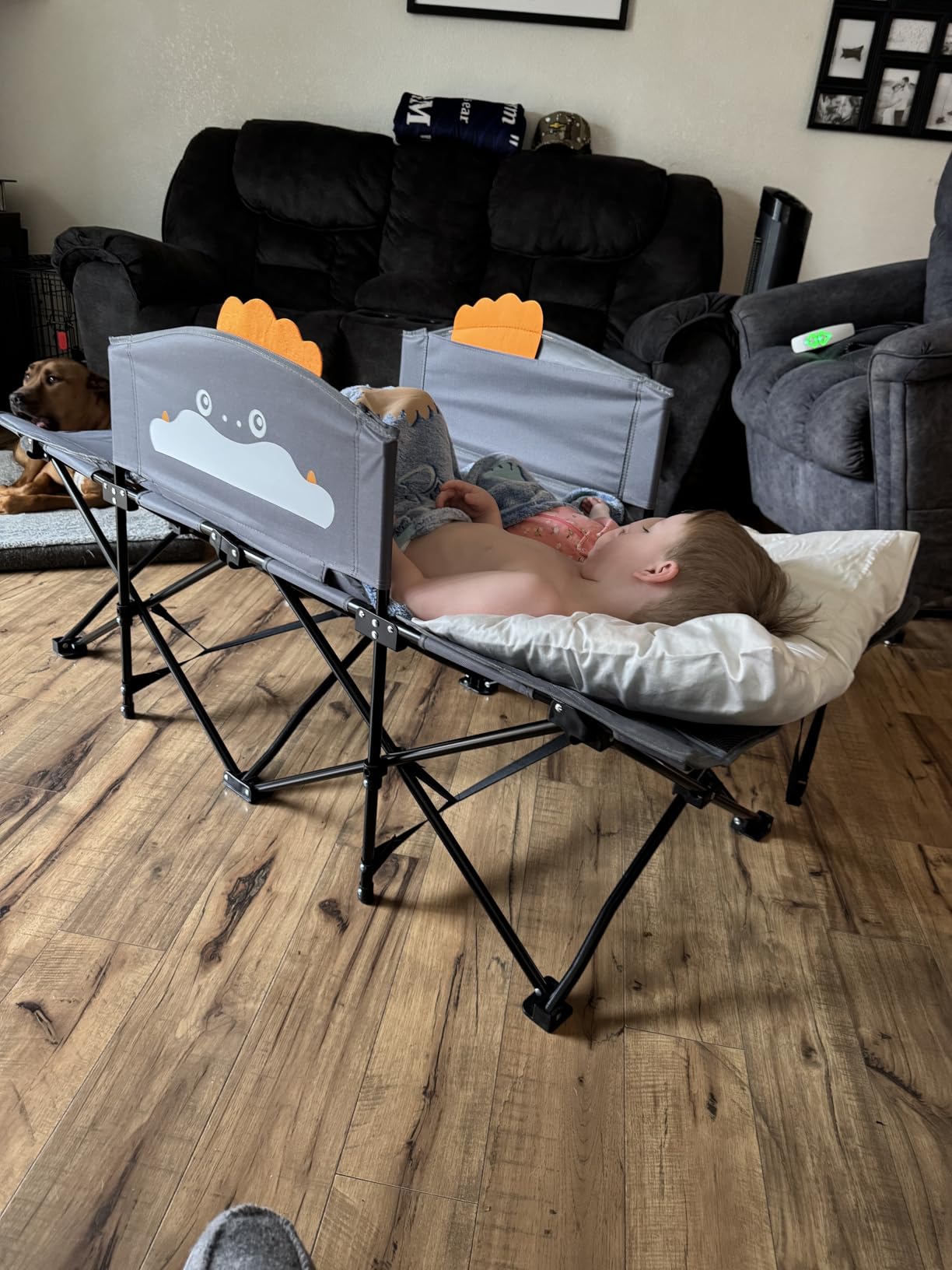 Suteck 32In XXL Folding Camping Cot, 900LBS Heavy Duty Sleeping Cot with Pillow Mattress, 1200D Double-Layer Oxford Portable Cot for Adults with Carry Bag for Home Office Nap Beach Travel customer photo 1