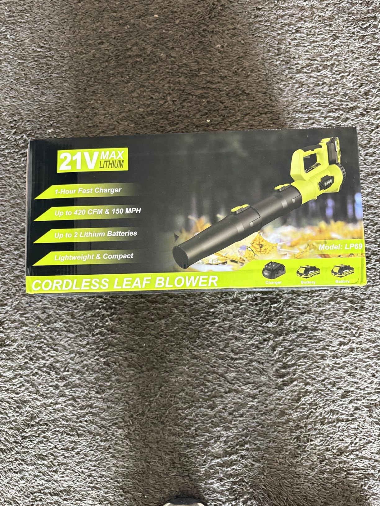 LEAPUL Leaf Blower Cordless, 21V Electric Leaf Blower with 2 x 2.0Ah Batteries & 1 Fast Charger, Lightweight Battery Powered Blower for Lawn Care customer photo 2