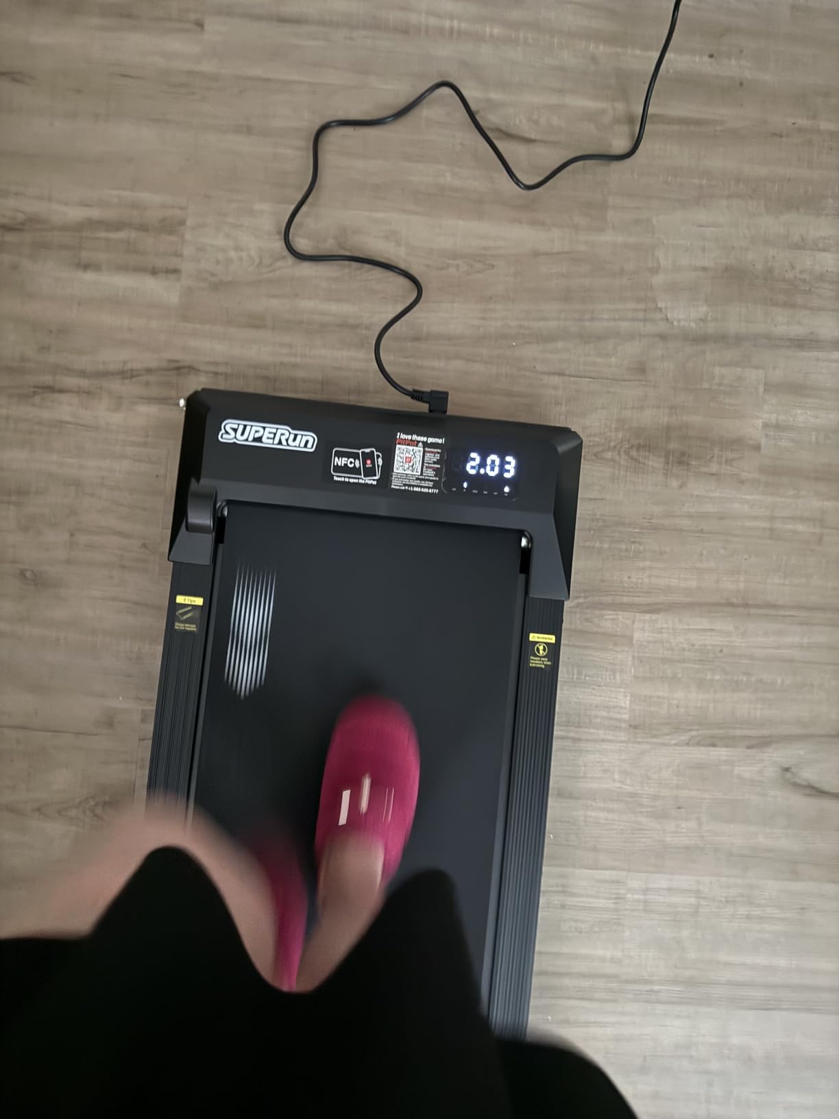 Superun Walking Pad with 6% Incline, Under Desk Treadmill for Home Office, 3 in 1 Portable Walking pad Treadmill with Remote Control, 2.5HP Quiet Mini Treadmills, 300 lbs Capacity customer photo 2