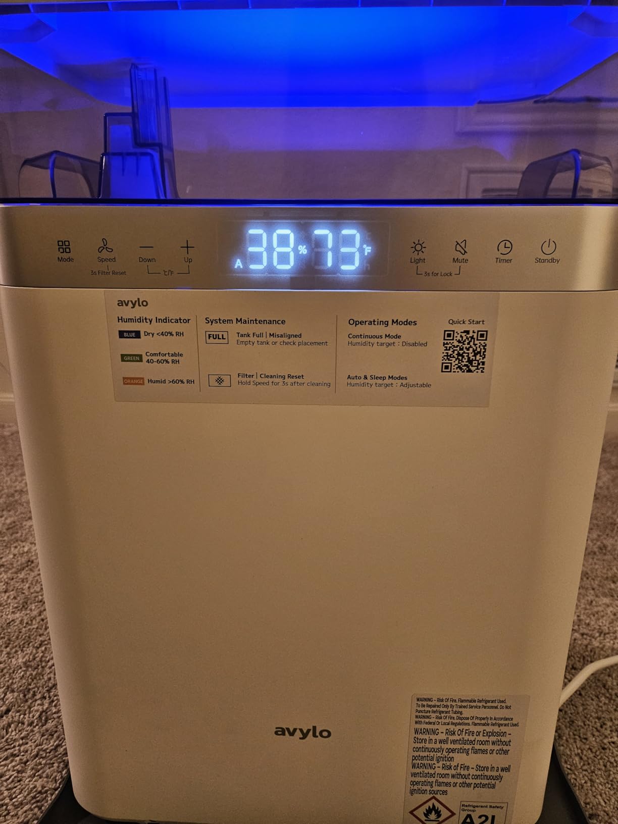 avylo Dehumidifier for Basement with Pump and Drain Hose, 90 Pint/D, White, 2.11 Gallon Top-Mounted Water Tank, 5000 Sq.Ft Dehumidifiers for Home with 41dB, Auto Defrost customer photo 1