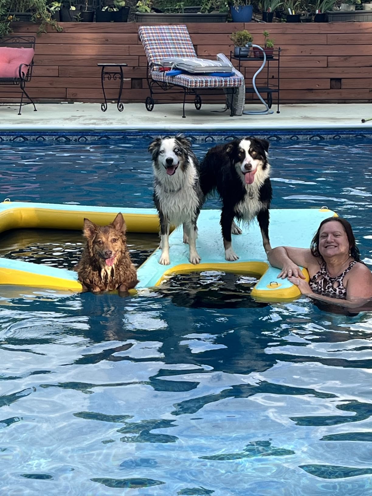 Inflatable Floating Dock with Water Hammock, 8FT/10FT Large Inflatable Water Platform w/Thickened Ramp for Dogs, Pool Floating Island for Lake, Boat, Beach, Pool customer photo 2