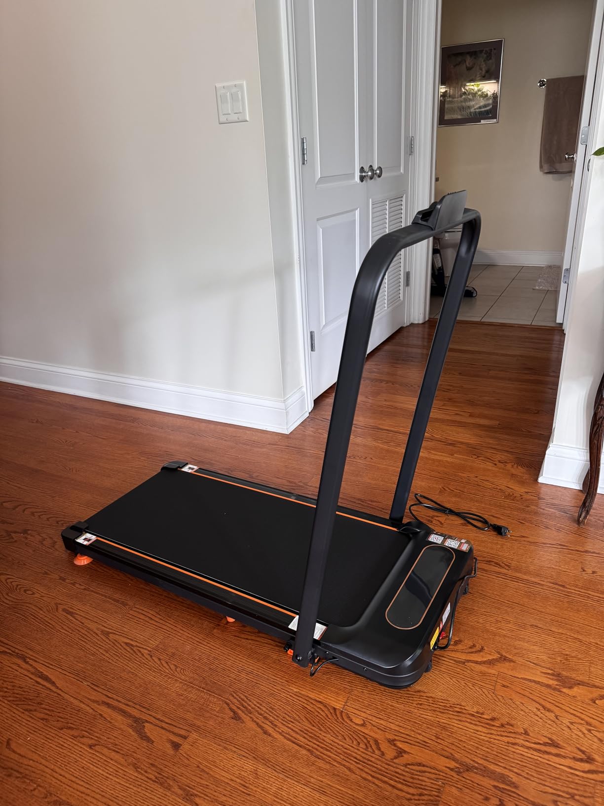 Walking Pad with 15% 12-Level Auto Incline & Handle Bar, 450 lbs Capacity UI Screen, Trisomy 3.5HP Quiet Under Desk Treadmill, Speaker, APP & Remote Control, Treadmills for Home Hiking customer photo 2