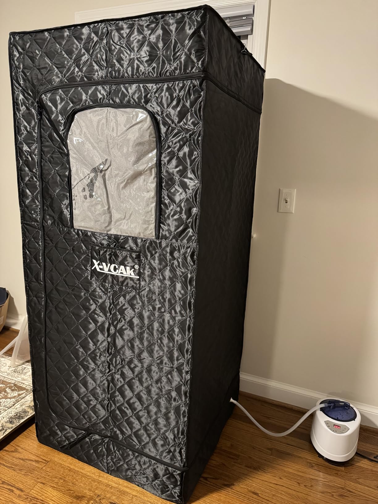 X-Vcak Upgraded Portable Sauna of Relaxation, Steam Sauna for Home with Steamer, Pairs Remote Control, Folding Chair, 9 Levels, 2.6' x 2.6' x 5.9' customer photo 1