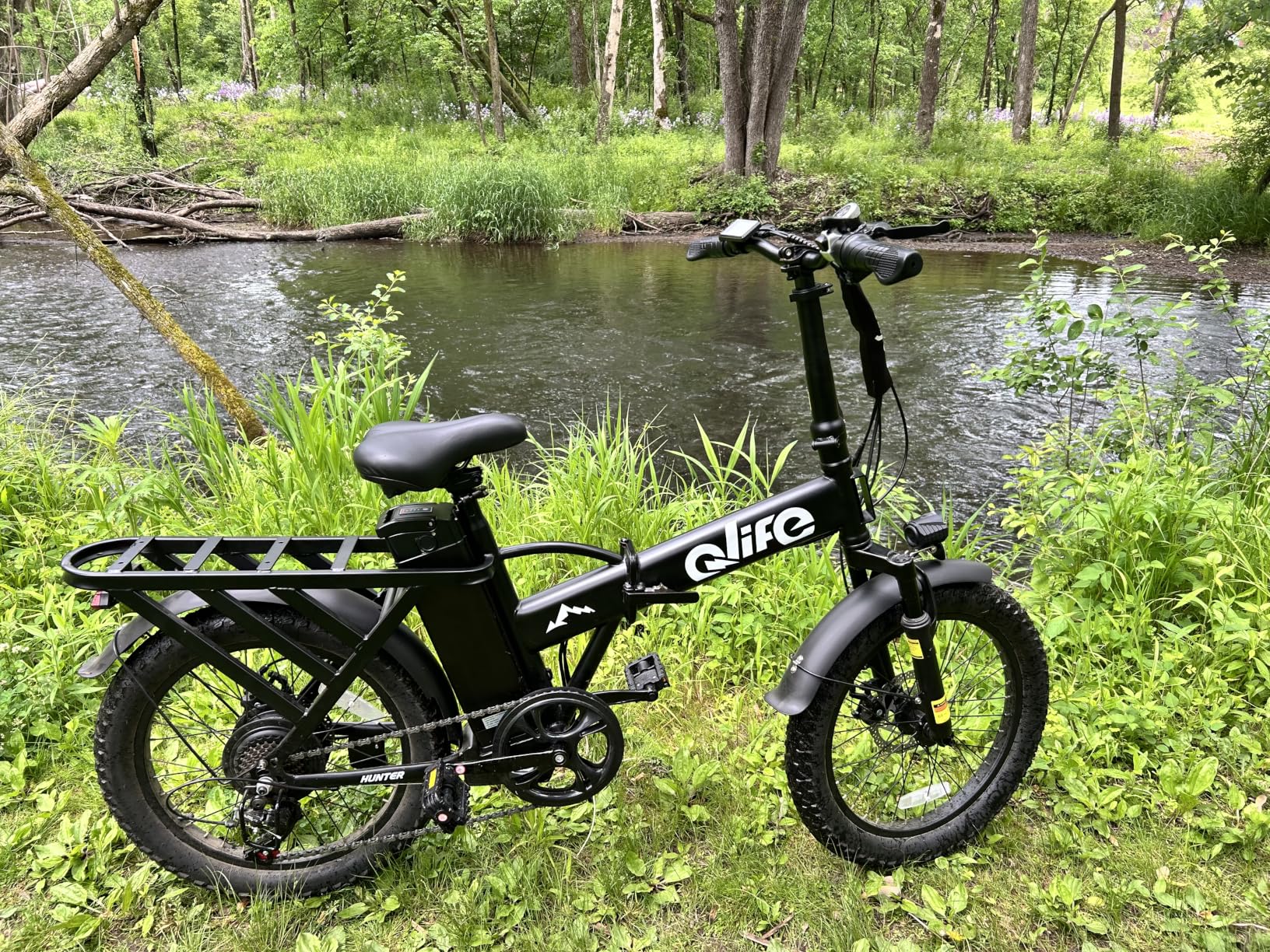 Qlife Hunter Foldable Electric Bike for Adults, Peak 1200W Ebike with 48V 13.5Ah Battery, 65-Mile Range, Heavy-Duty Rear Rack, 20-Inch Fat Tires, Folding E Bike for Commuting & Outdoor Use customer photo 1