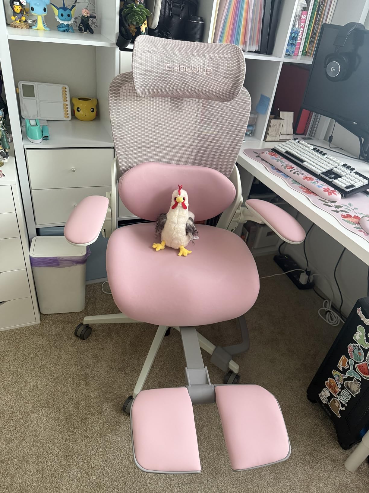 CabLady S2 Petite Office Chair for Women & Small Frames - 330lb Capacity, 4D Adjustable Lumbar/Headrest, Flip-Up Arms & Footrest, Ergonomic Desk Chair customer photo 1