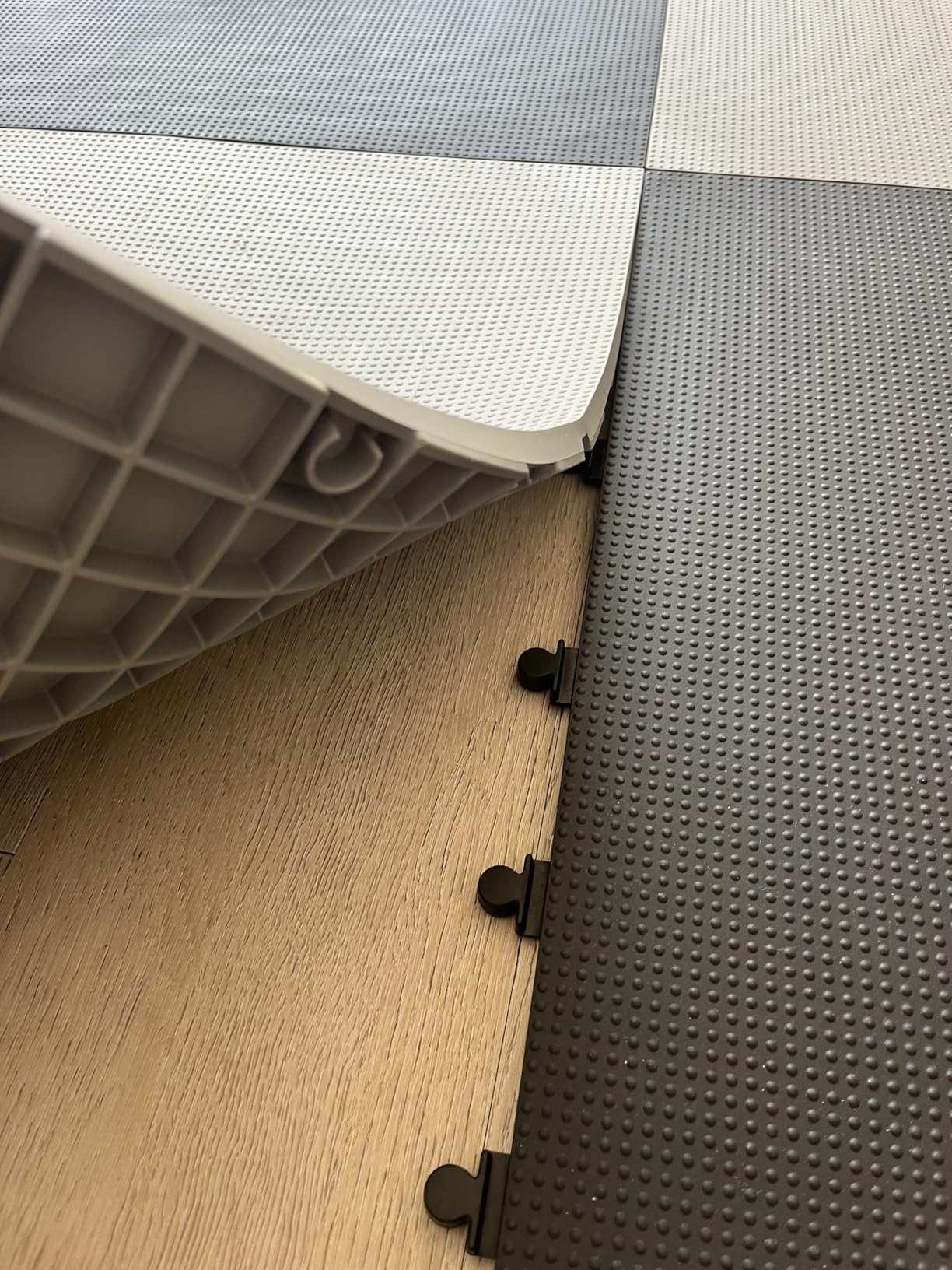 Baselayer Performance Series Interlocking Floor Tiles - Durable 1/2 in TPE (Rubber Like, NOT Foam, no Odor) - Gym Flooring for Weights & Heavy Equipment - Black, 30 SqFt (12 Pack) - Made in USA customer photo 2