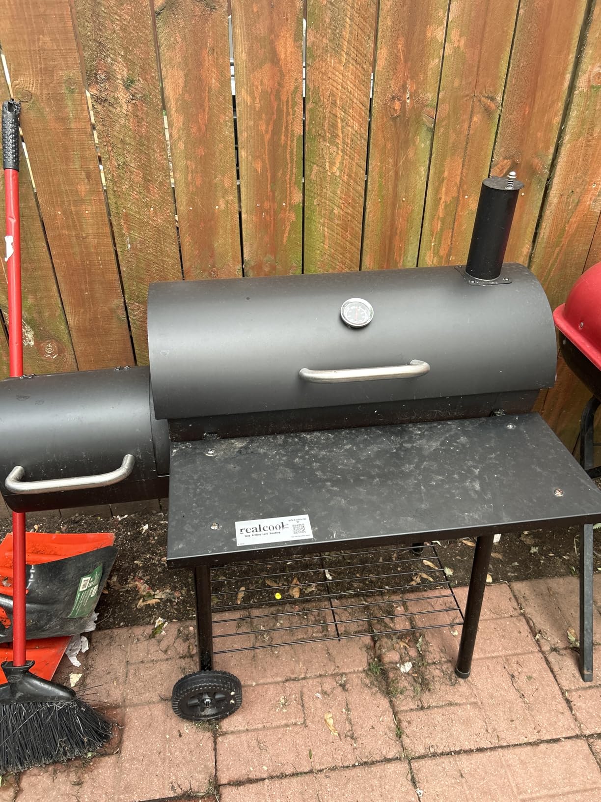 Realcook Charcoal Grill with Offset Smoker, Spacious Barrel Charcoal Grills with 800 Sq. In. Cooking Space customer photo 2