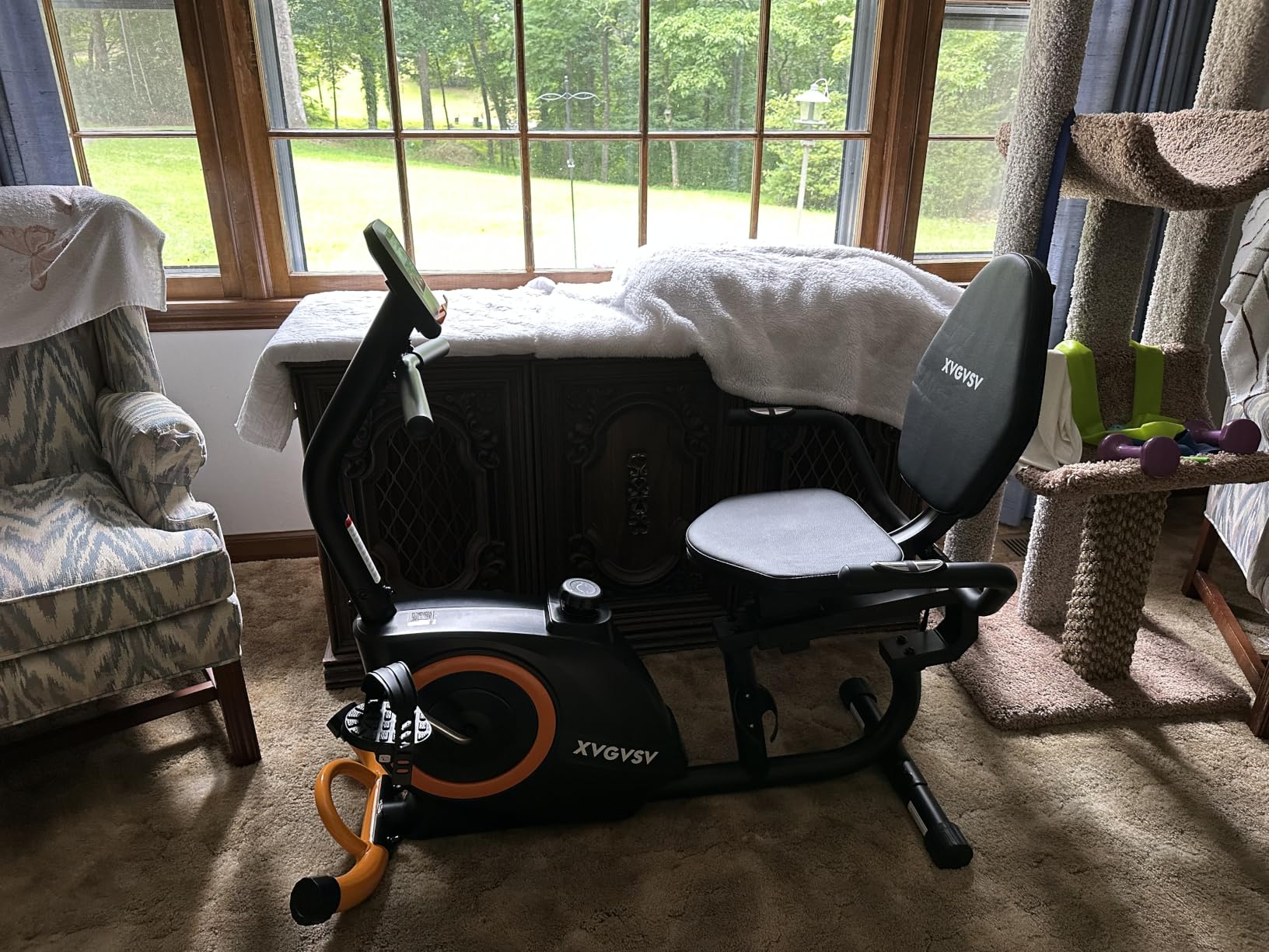 Recumbent Exercise Bike for Home Use, Quiet Recumbent Stationary Bikes for Adults & Seniors, 16-Level Resistance, Adjustable Seat, Supports 400LB, Pulse Sensors & LCD Display customer photo 2