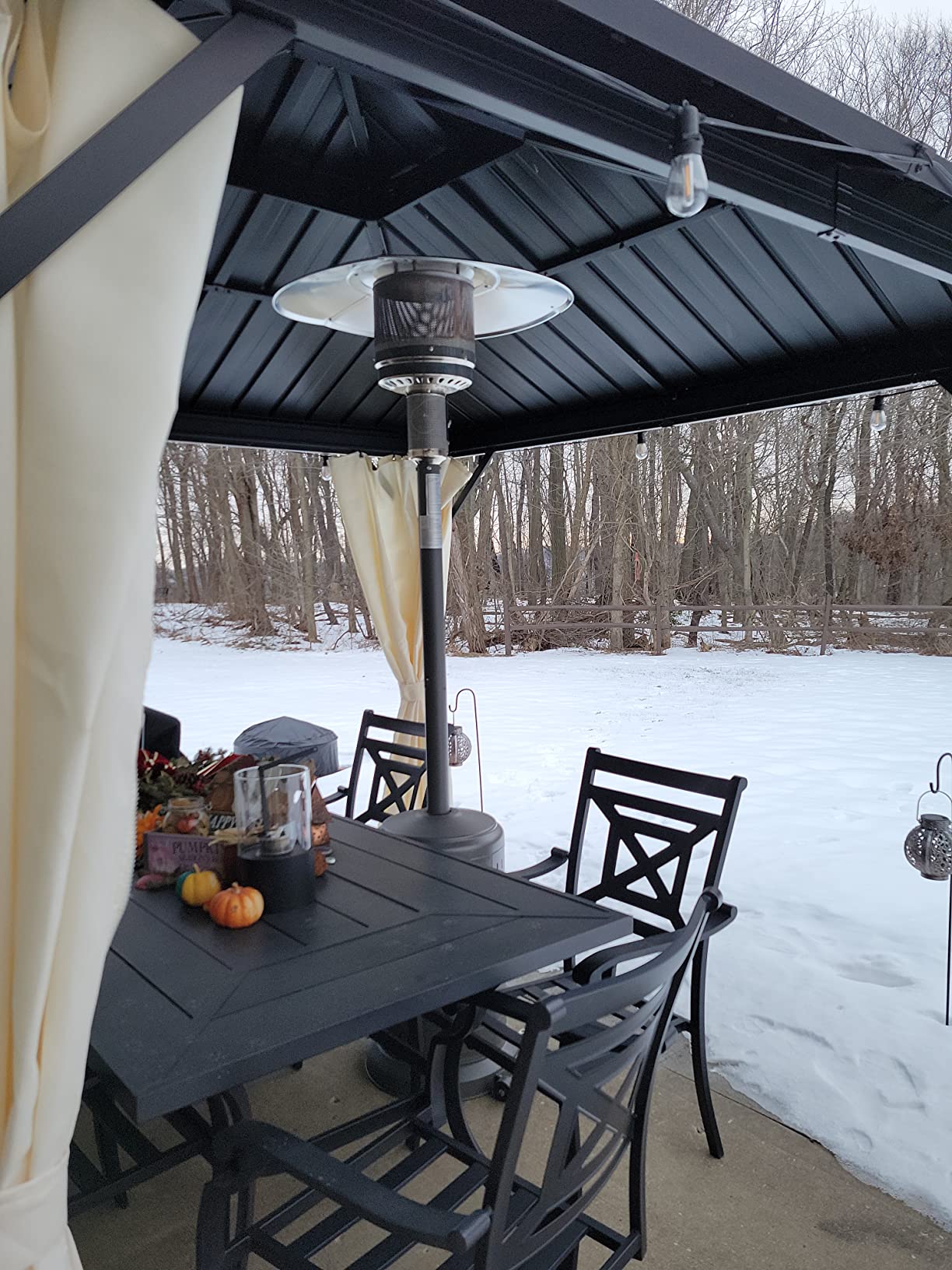 Pamapic Outdoor Propane Patio Heater, 41,000 BTU CSA Certified with Lockable Wheels & Cover, Weather Resistant Perfect for Backyard, Balcony, Garden (Dark) customer photo 2