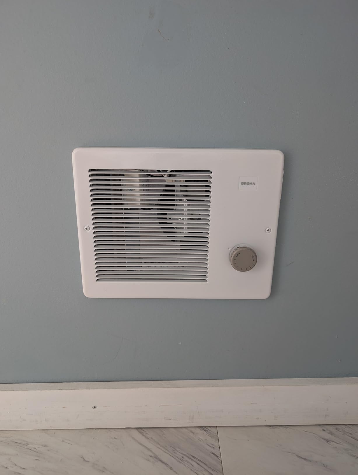 Broan-NuTone Wall Heater, White Grille Heater with Built-In Adjustalbe Thermostat, 750/1500W, 120/240V AC customer photo 2