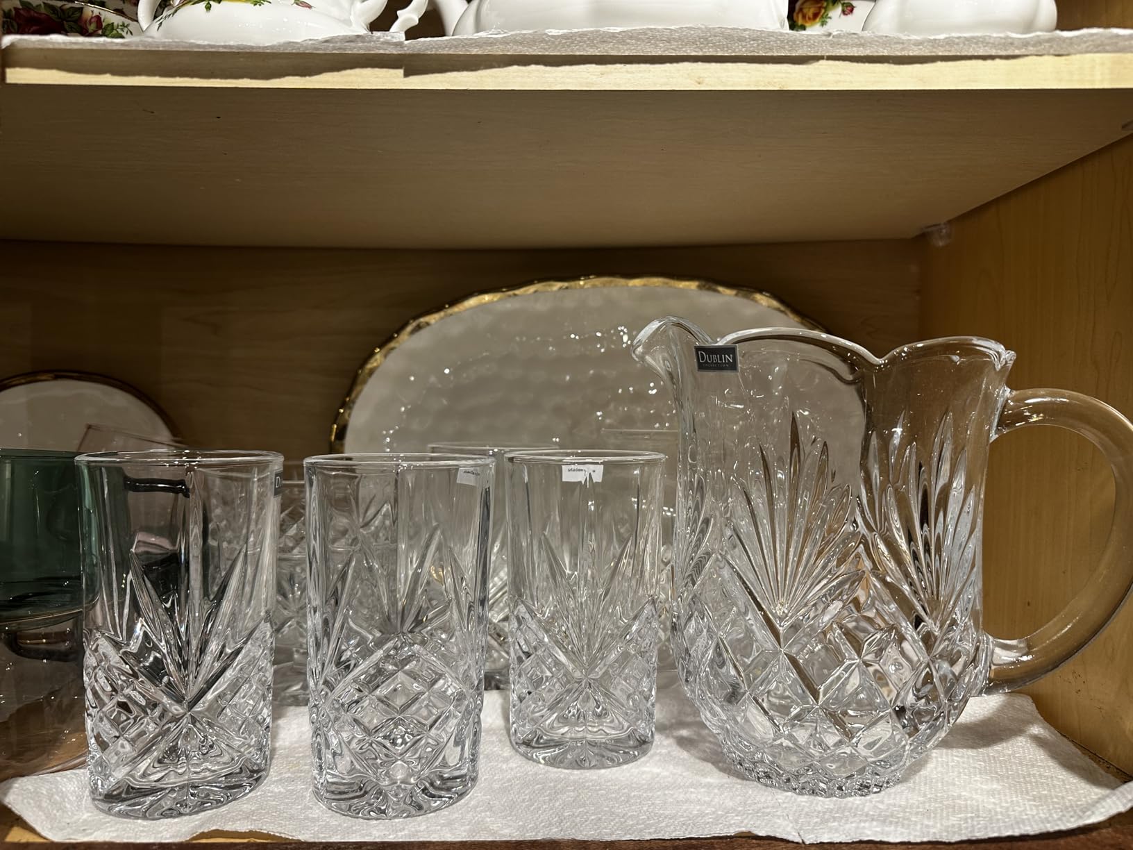 Godinger Pitcher and Glasses Drink Bar Set - Includes Pitcher Carafe and 4 Old Fashioned Glasses, Dublin Collection customer photo 1