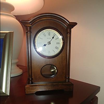 Bulova Dalton Chiming Pendulum Table Clock - Walnut Finish customer photo 2