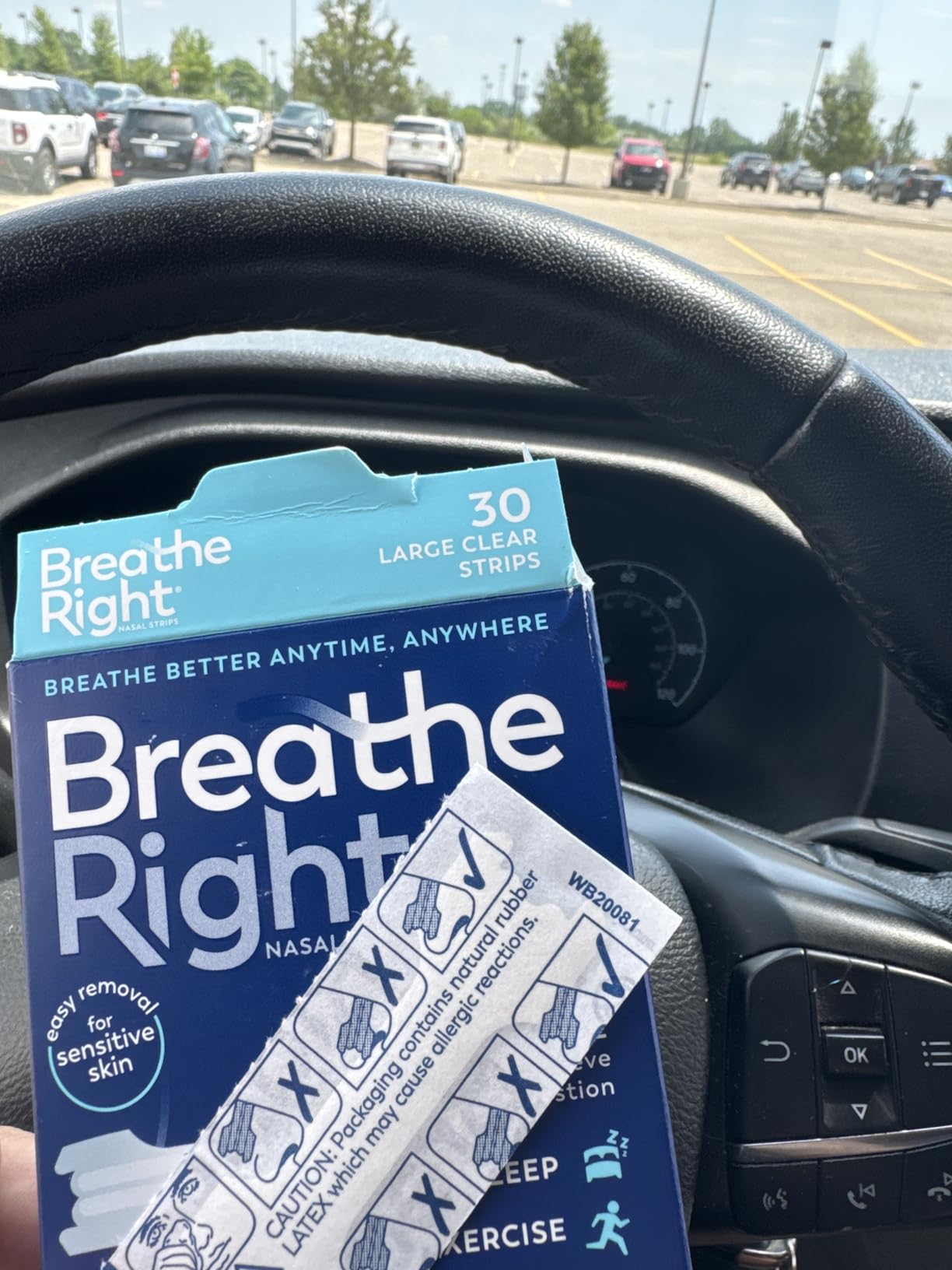 Breathe Right Nasal Strips, Large, Snoring, Nasal Congestion, Clear, 30 ct | Opens nose and increases nasal airflow customer photo 1