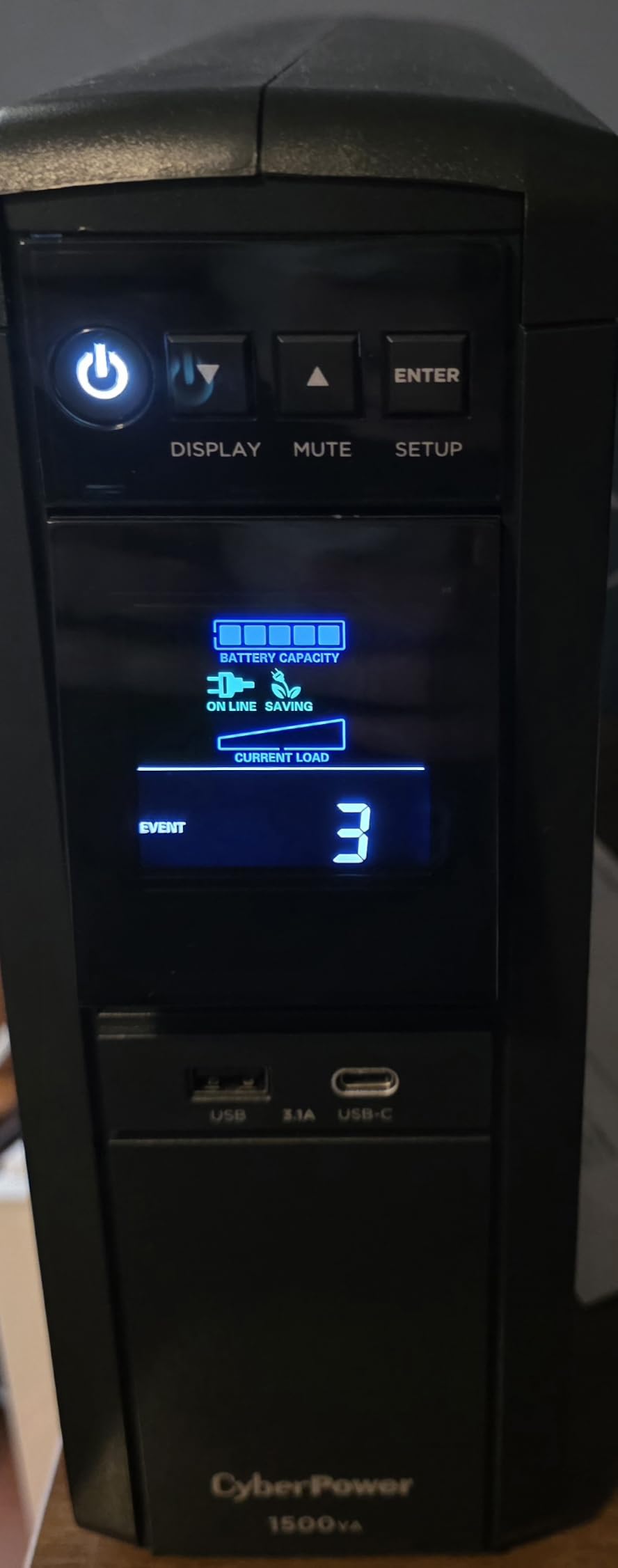 CyberPower CP1500PFCLCD PFC Sinewave UPS Battery Backup and Surge Protector, 1500VA/1000W, 12 Outlets, AVR, Mini Tower, UL Certified customer photo 2