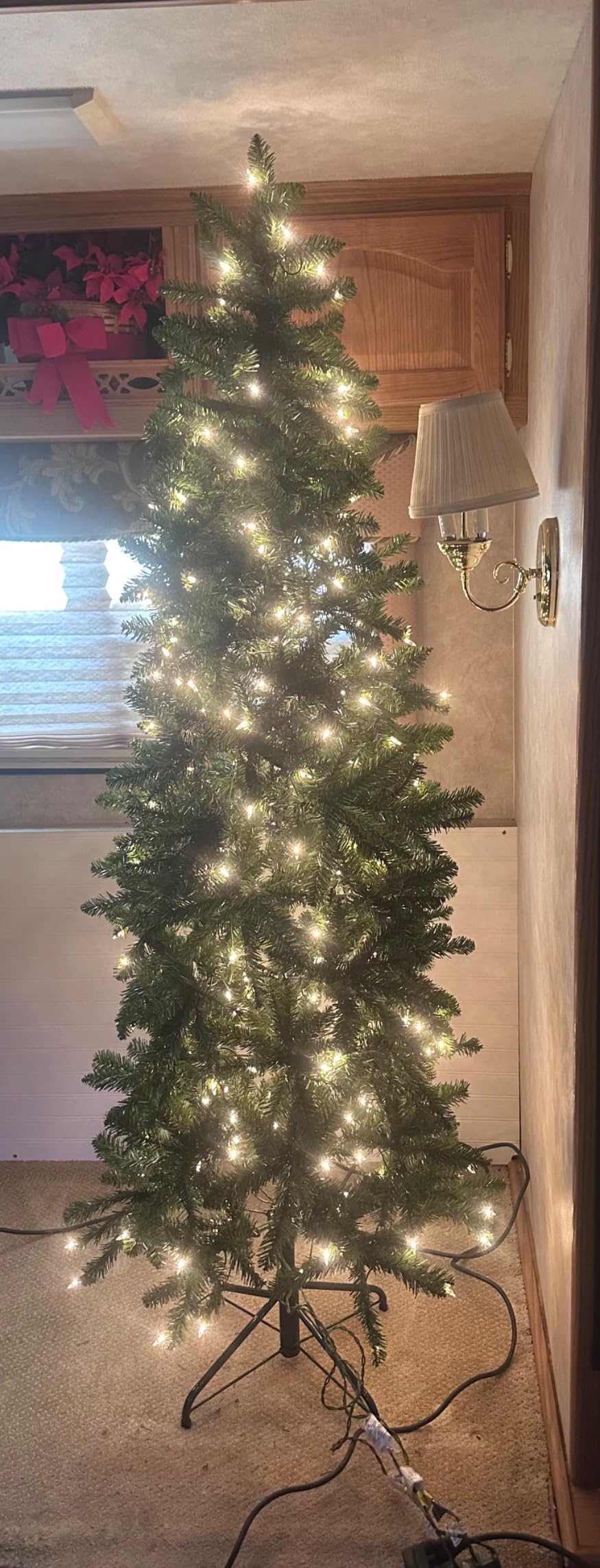 National Tree Company 6.5 ft Pre-Lit Kingswood Fir Slim Artificial Christmas Tree, 250 Clear Lights, 719 Tips customer photo 2