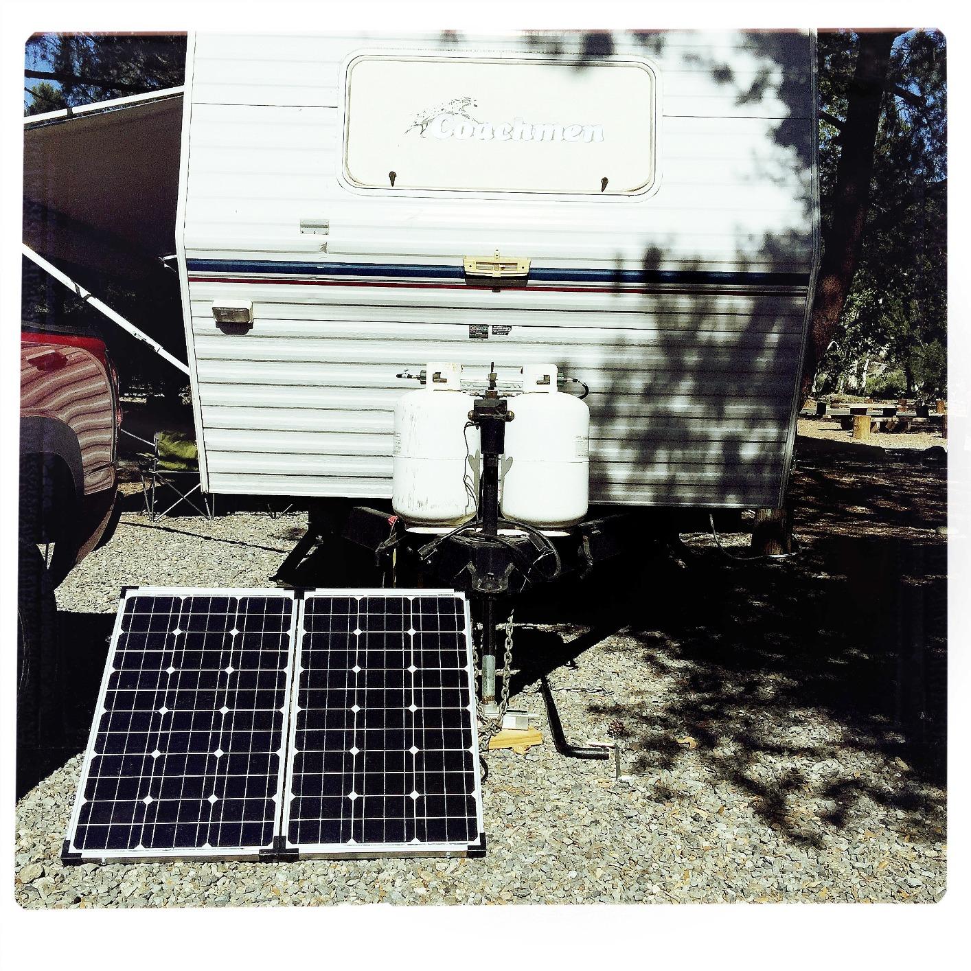 Go Power GP-PSK-130 130W Portable RV Solar Panel Kit - Folding Solar Panels with 10 Amp Controller, Adjustable Legs, Battery Clamps, Nylon Case for Camping, Boat & Off-Grid Use customer photo 1