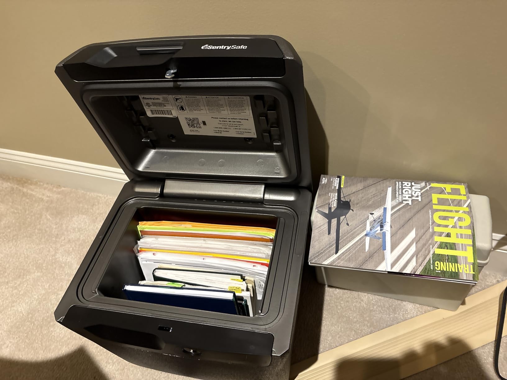 SentrySafe Fireproof and Waterproof Lock Box with Key Lock, File Safe with Carrying Handles for Documents, 0.66 Cubic Feet, 14.1 x 16.6 x 13.8 inches, FHW40100 customer photo 1