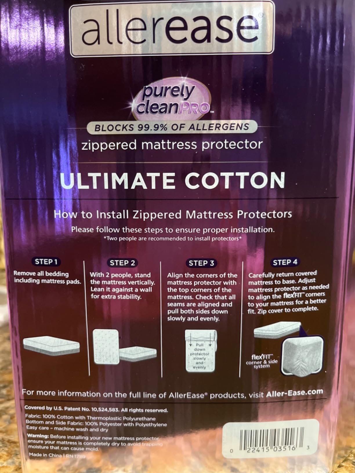 AllerEase Ultimate Allergy Protection and Comfort Zippered Mattress Protector Queen, White customer photo 2
