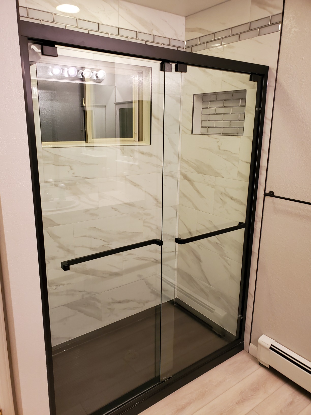 DreamLine Encore 56-60 in. W x 76 in. H Semi-Frameless Bypass Shower Door in Chrome, SHDR-1660760-01 customer photo 1