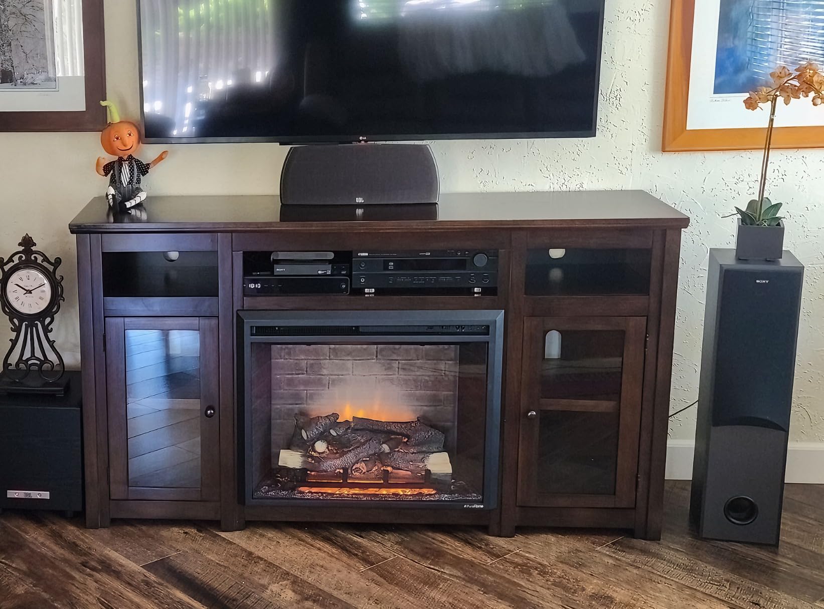 PuraFlame Western Electric Fireplace Insert with Fire Crackling Sound, Remote Control, 750/1500W, Black, 33 1/16 Inches Wide, 25 9/16 Inches High customer photo 1