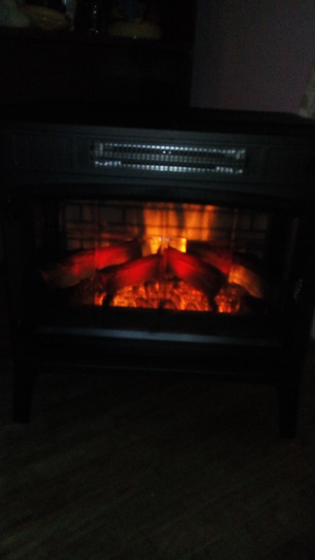 duraflame Freestanding Electric Fireplace Stove Heater with 3D Flame Effect for 1,000 Sq. Ft. Room, Black customer photo 2