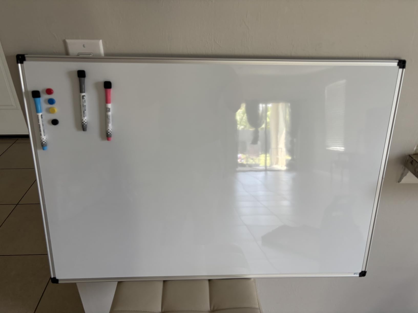 XBoard Magnetic Dry Erase Whiteboard 48 x 36 Inch, 4' x 3' Premium White Board for Wall with Marker Tray, Silver Aluminum Frame Presentation Board for Home Office Classroom customer photo 1