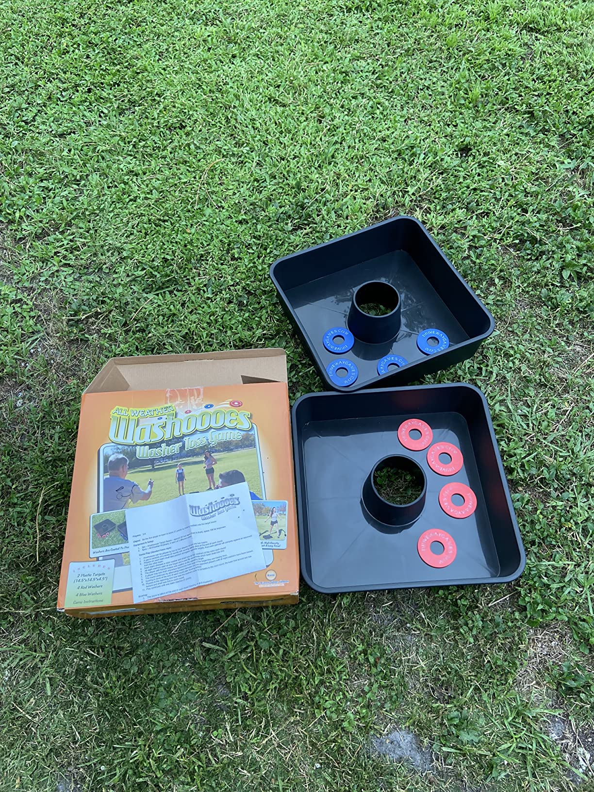 Driveway Games All Weather Washoos Washer Toss Game Set - Portable Outdoor Lawn Games for Adults and Kids, Summer, Camping, Tailgates & Beach - Includes 8 Pitching Rings & Toss Targets customer photo 1